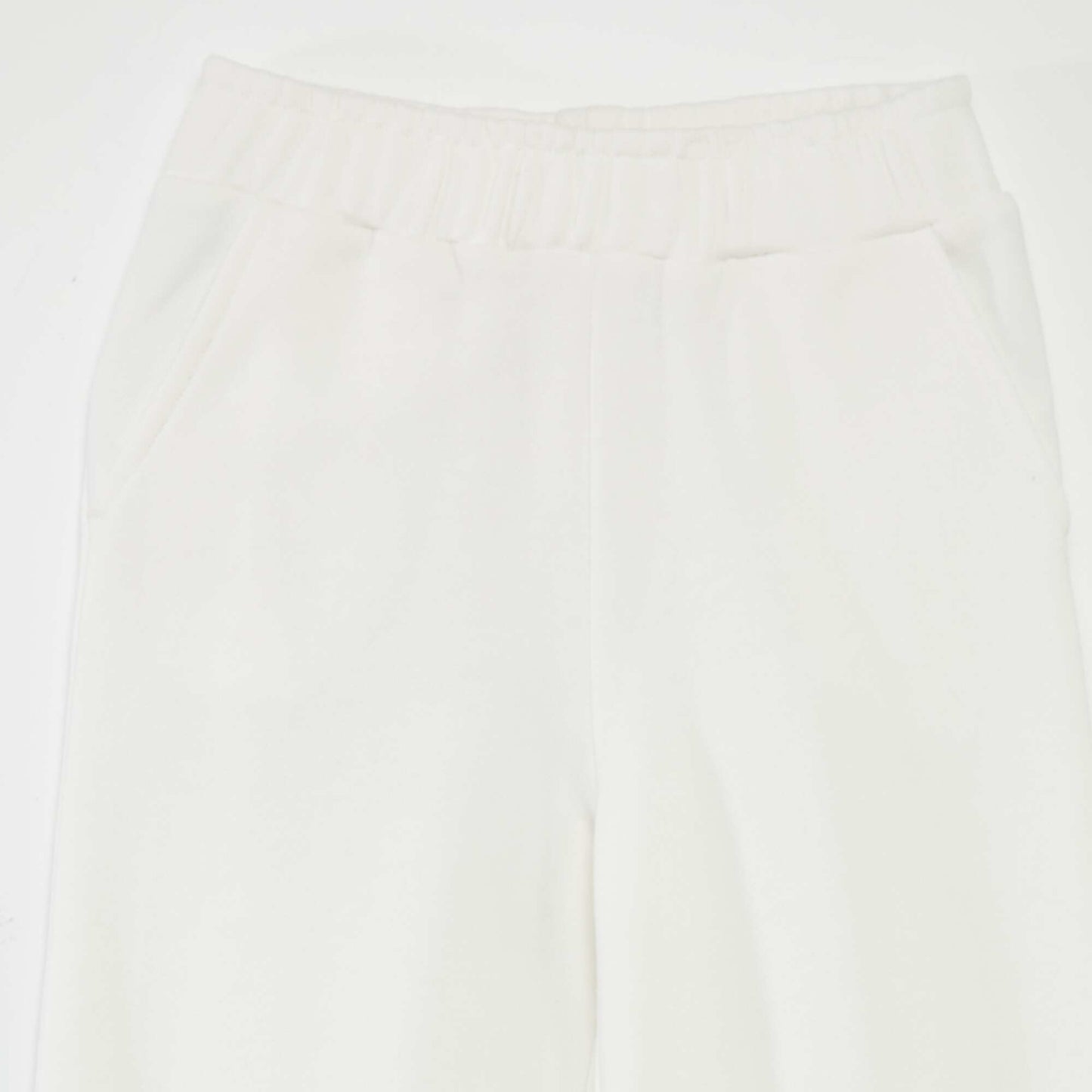 Pantalon wide leg taille lastiqu e blanc