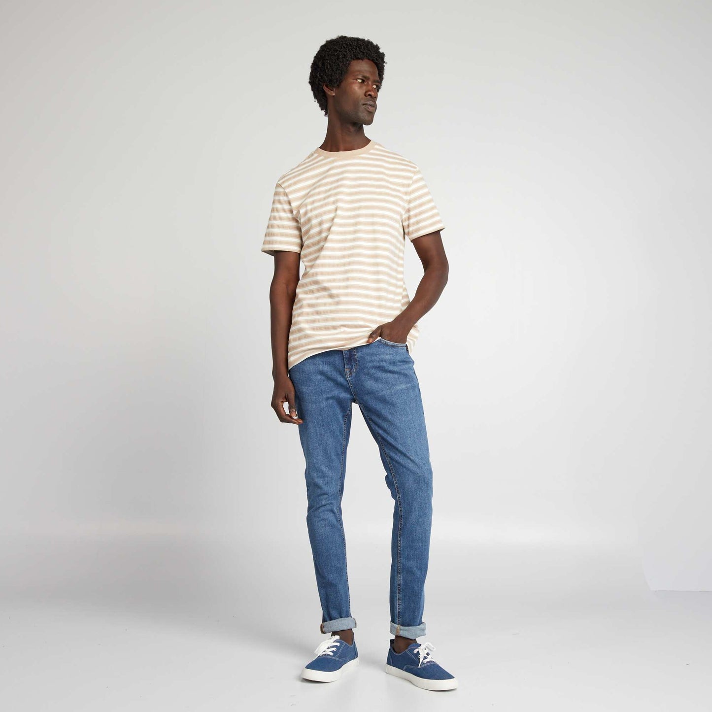 T-shirt ray manches courtes beige