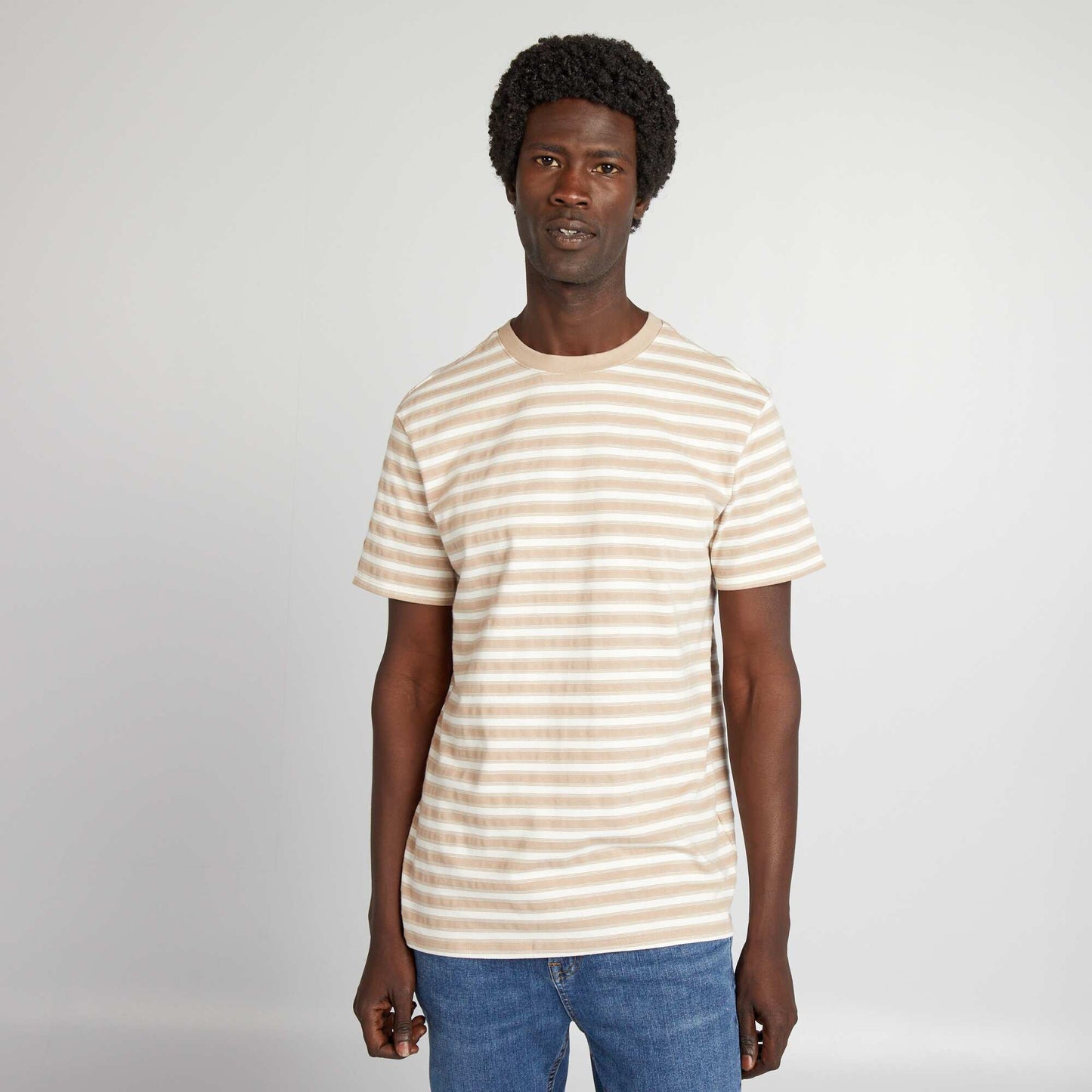T-shirt ray manches courtes beige