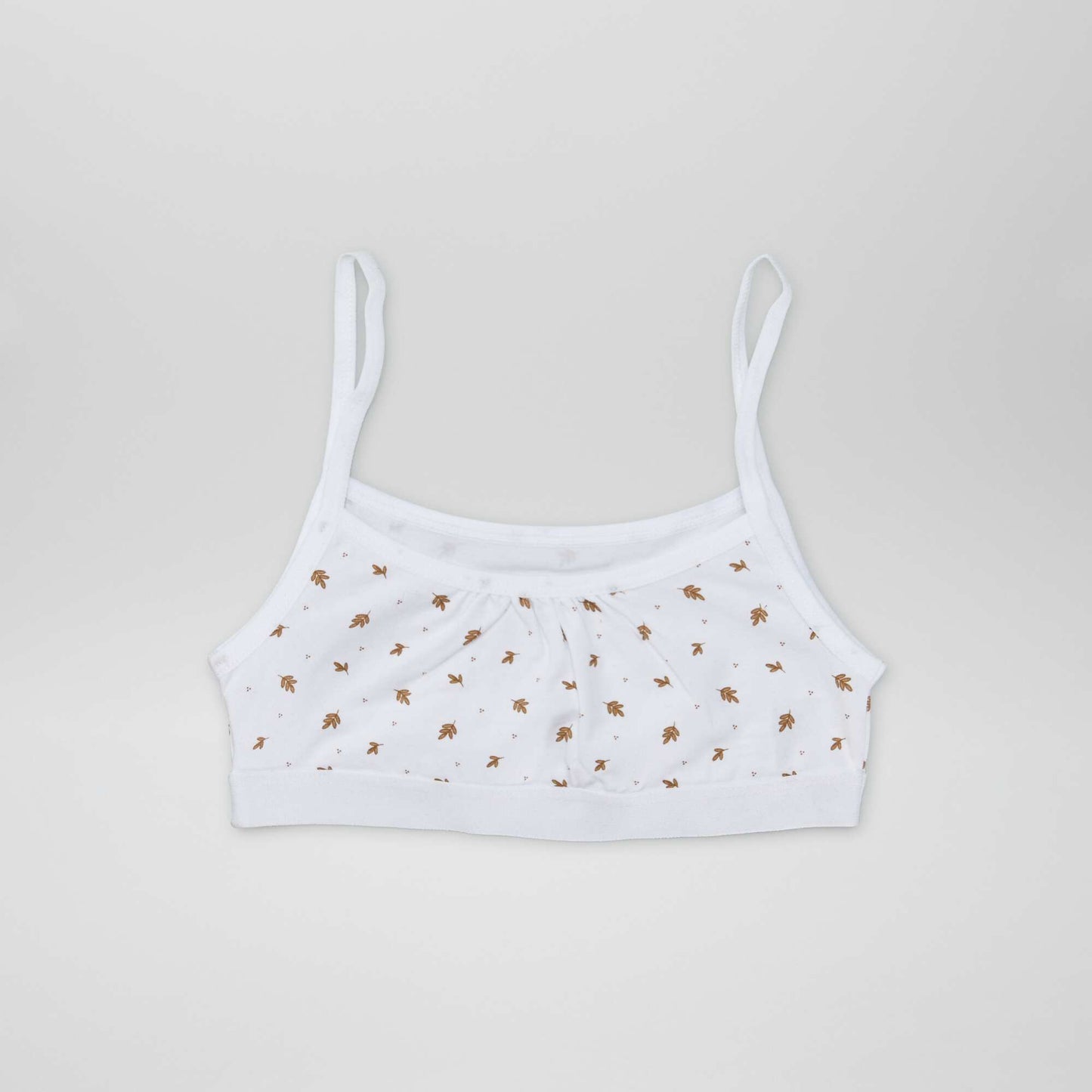 Brassi res fines bretelles en jersey - Lot de 2 Blanc/beige