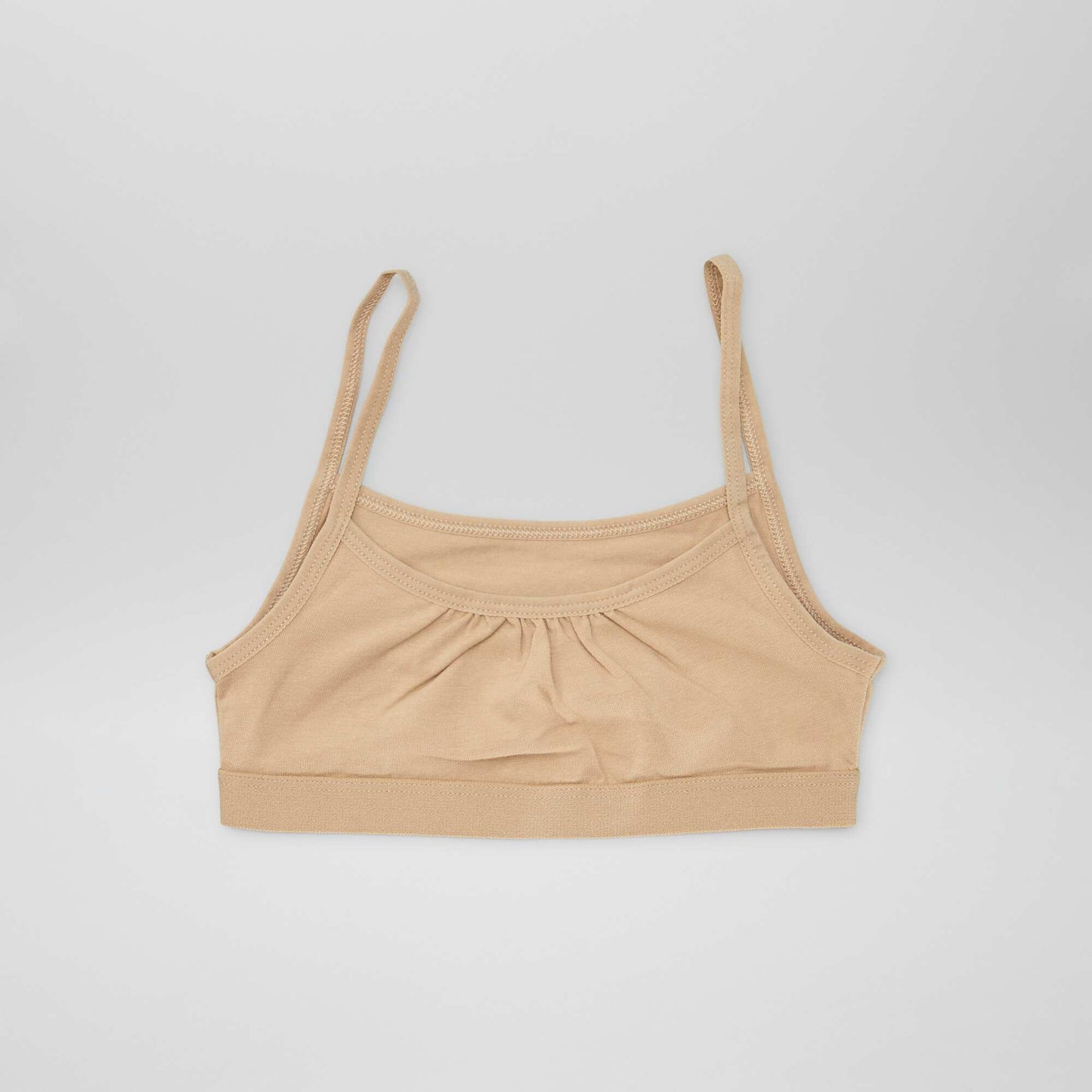 Brassi res fines bretelles en jersey - Lot de 2 Blanc/beige