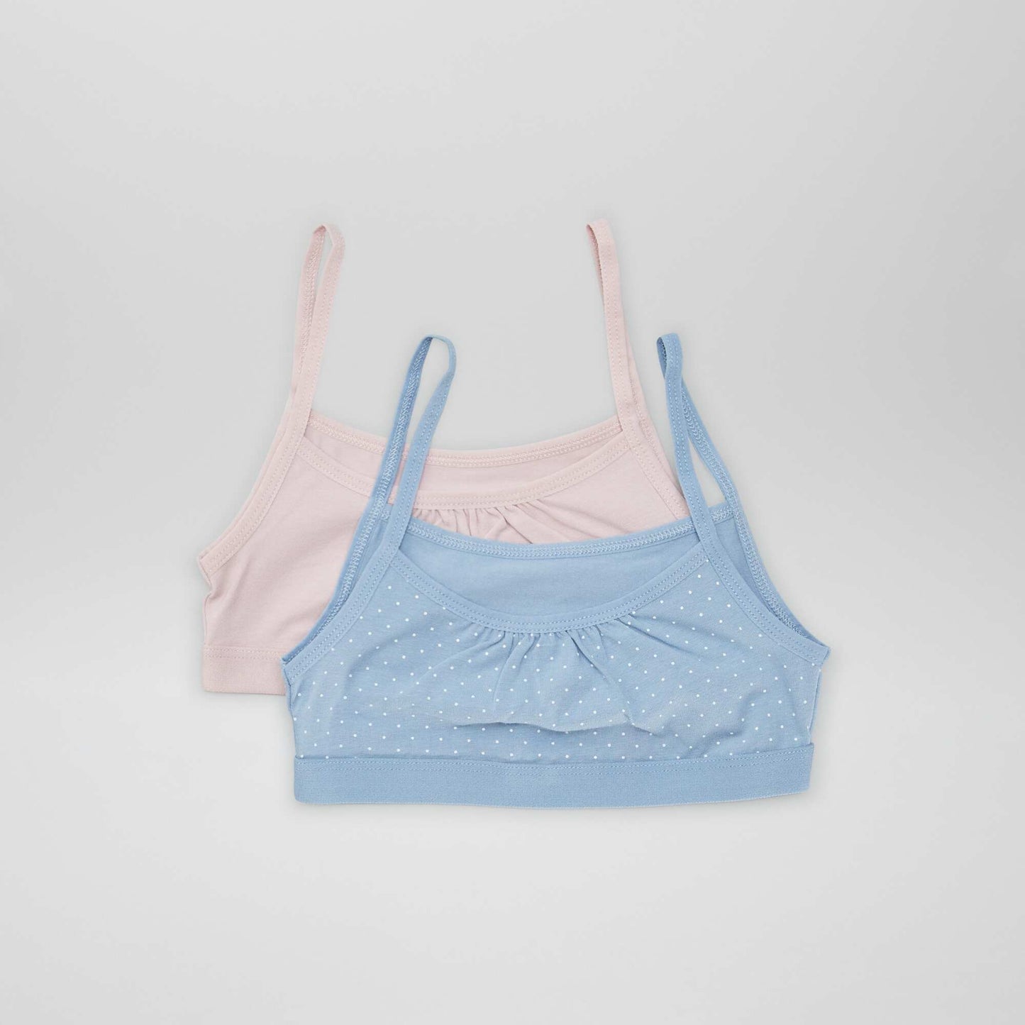 Brassi res fines bretelles en jersey - Lot de 2 Bleu/rose