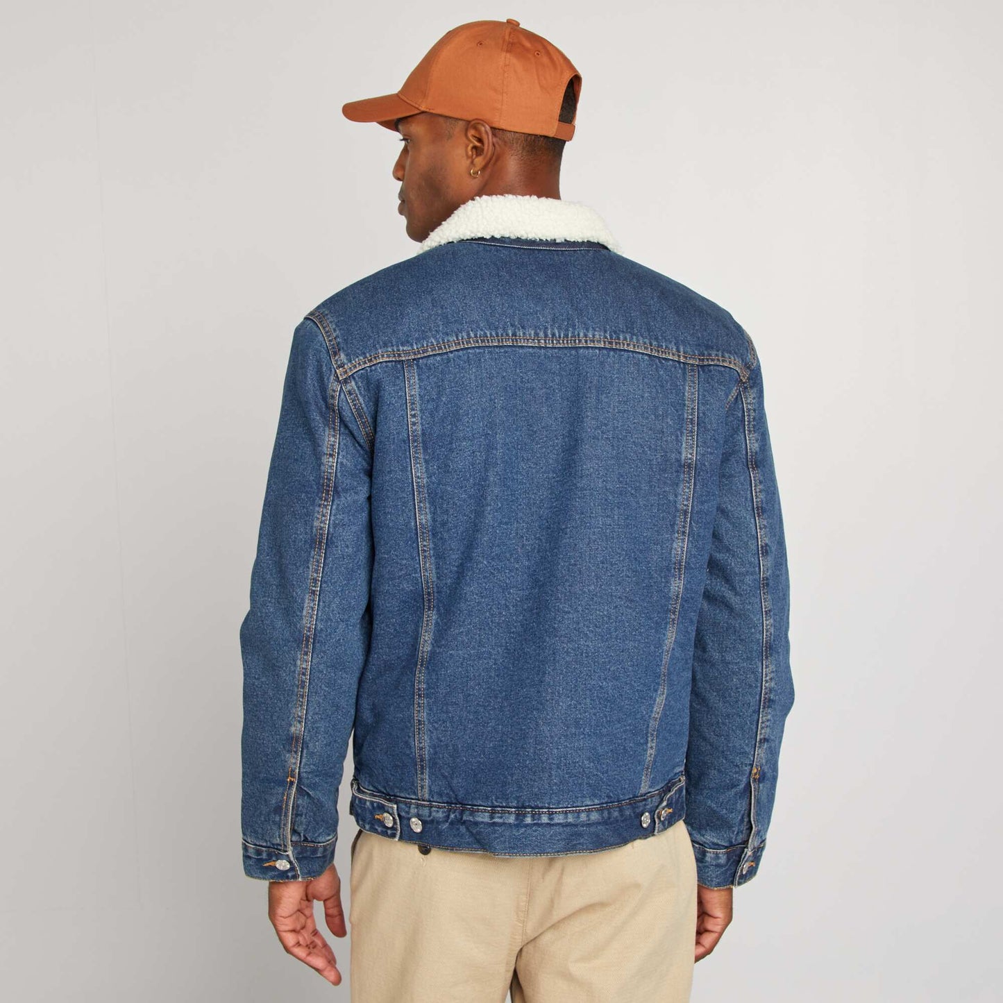 Blouson en denim type aviateur Bleu
