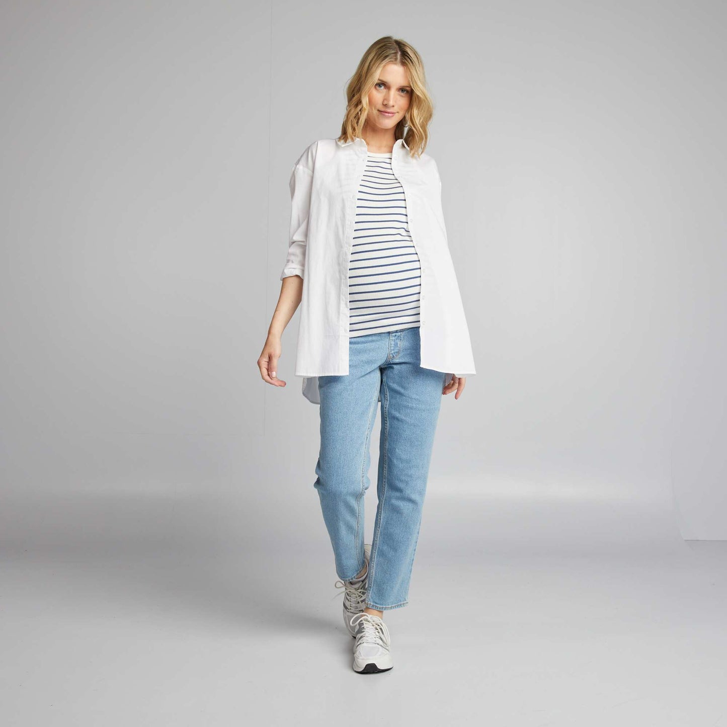 Jean grossesse coupe droite avec bandeau Triple stone