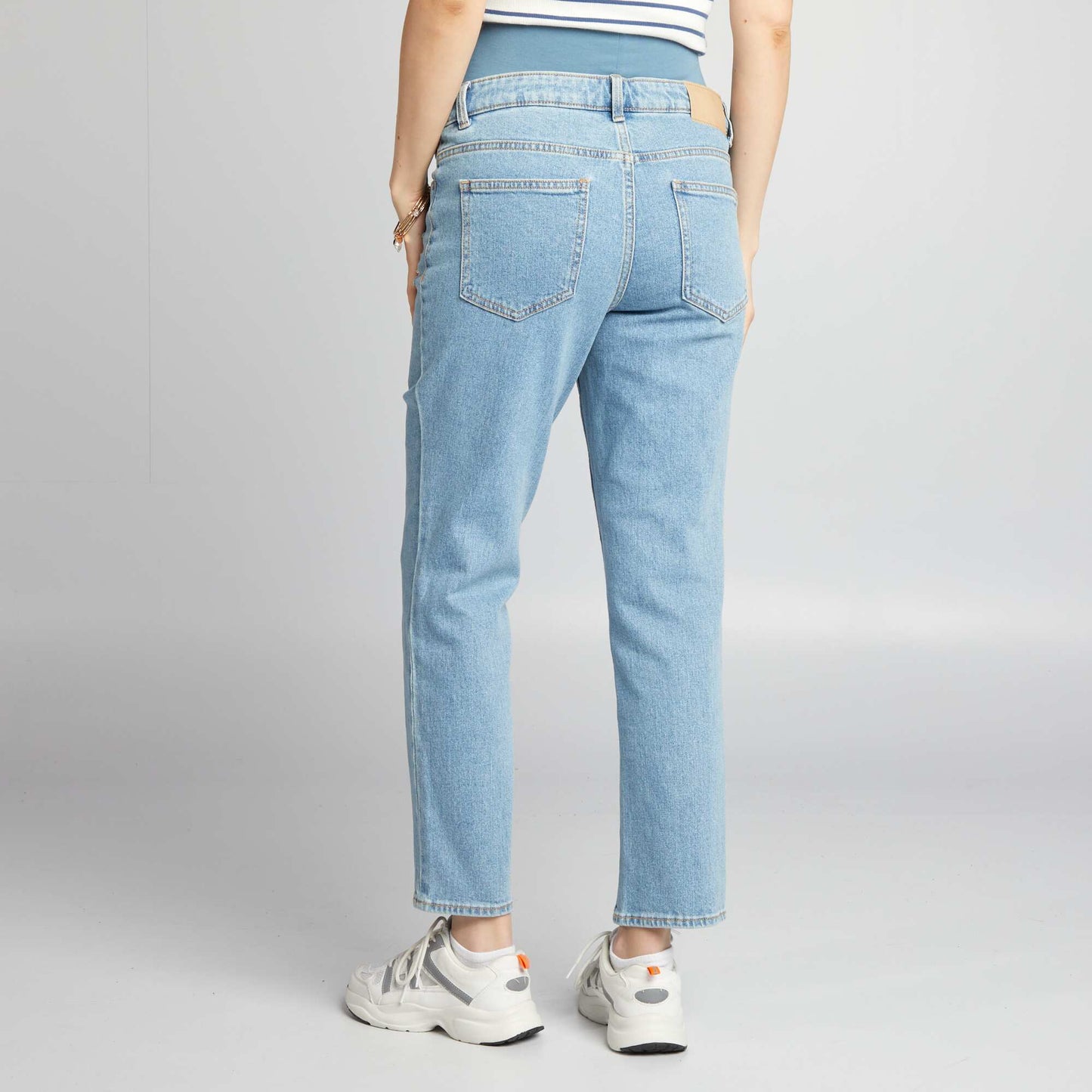 Jean grossesse coupe droite avec bandeau Triple stone
