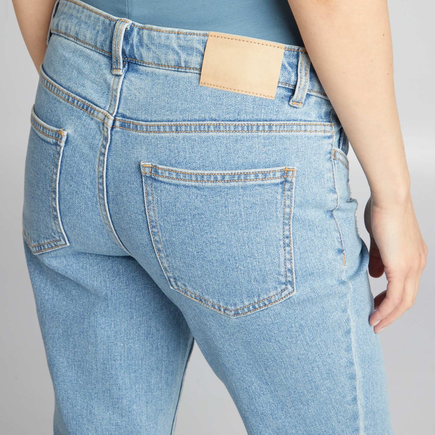 Jean grossesse coupe droite avec bandeau Triple stone