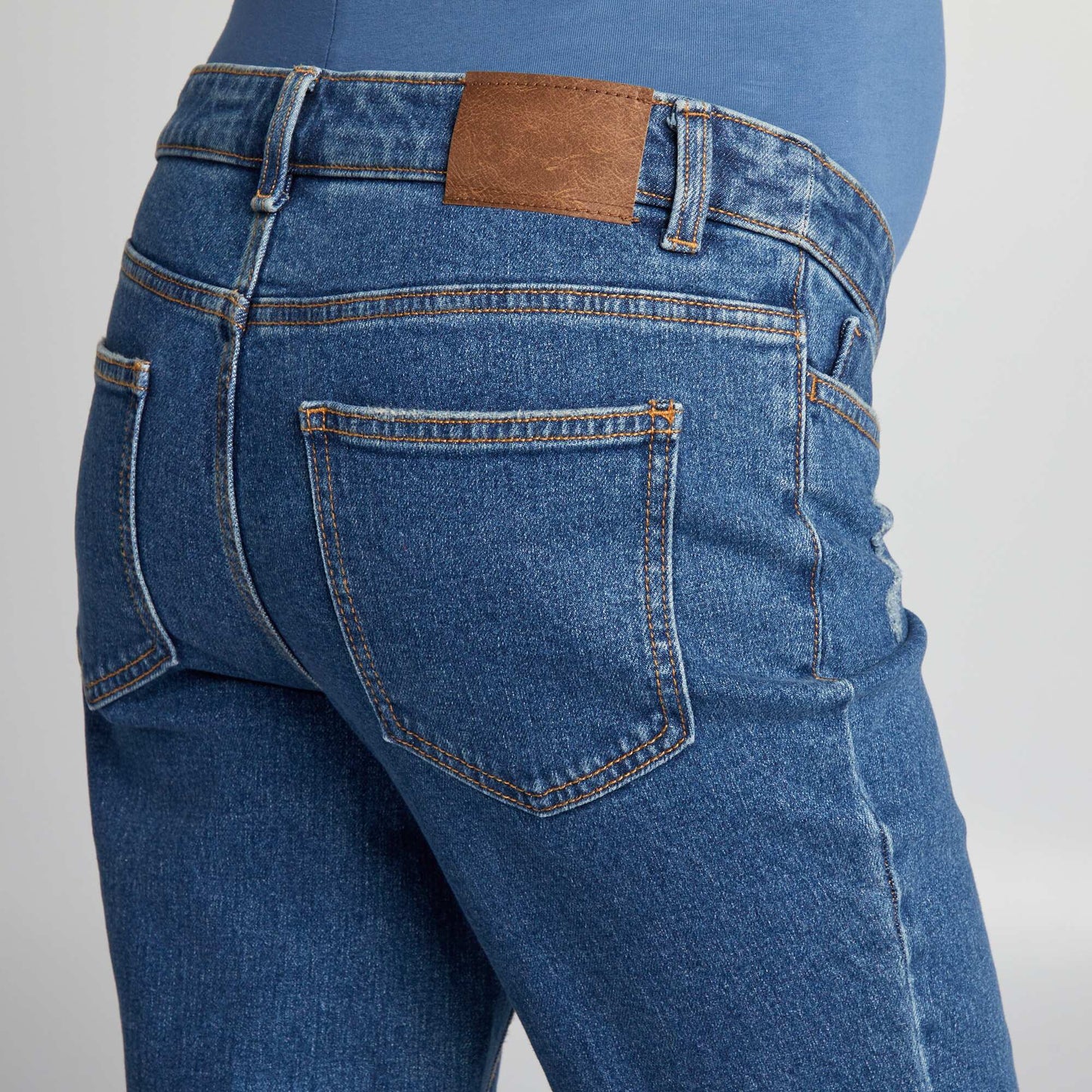 Jean grossesse coupe droite avec bandeau Stone