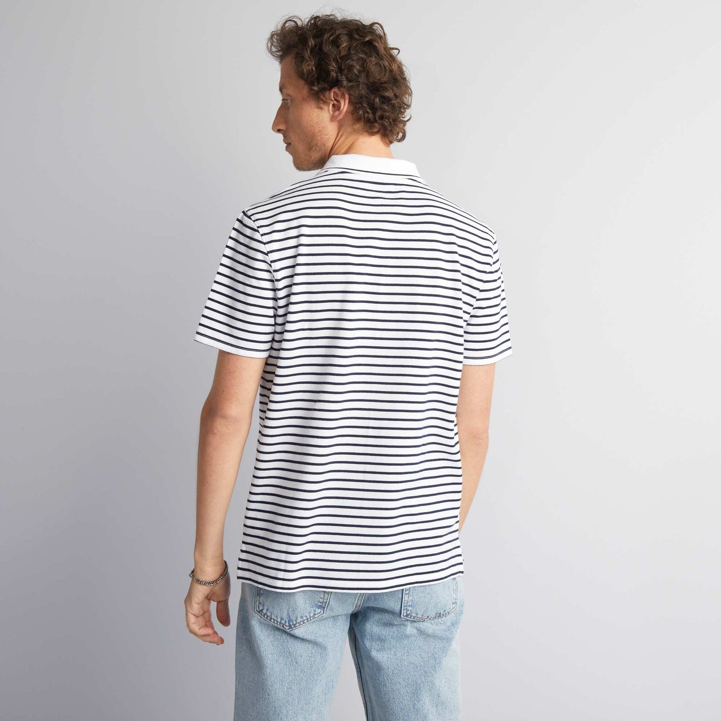 Polo ray en coton Blanc