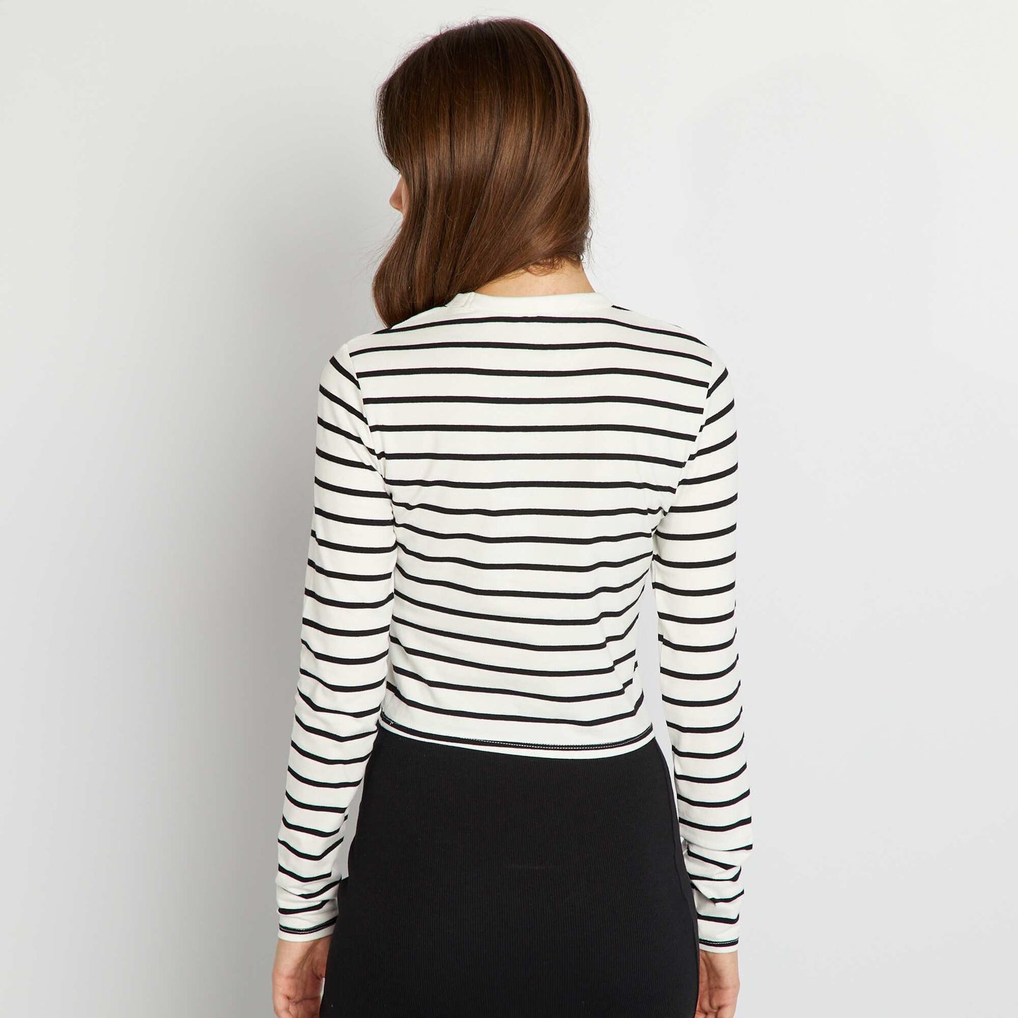 T-shirt manches longues Blanc/noir