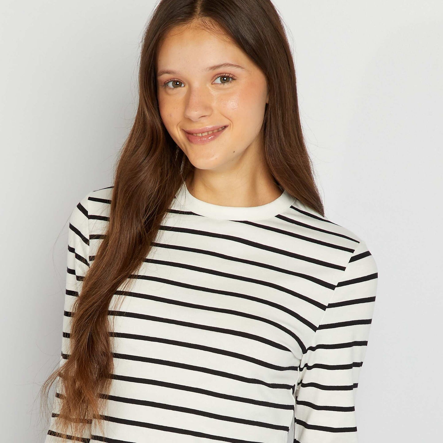 T-shirt manches longues Blanc/noir