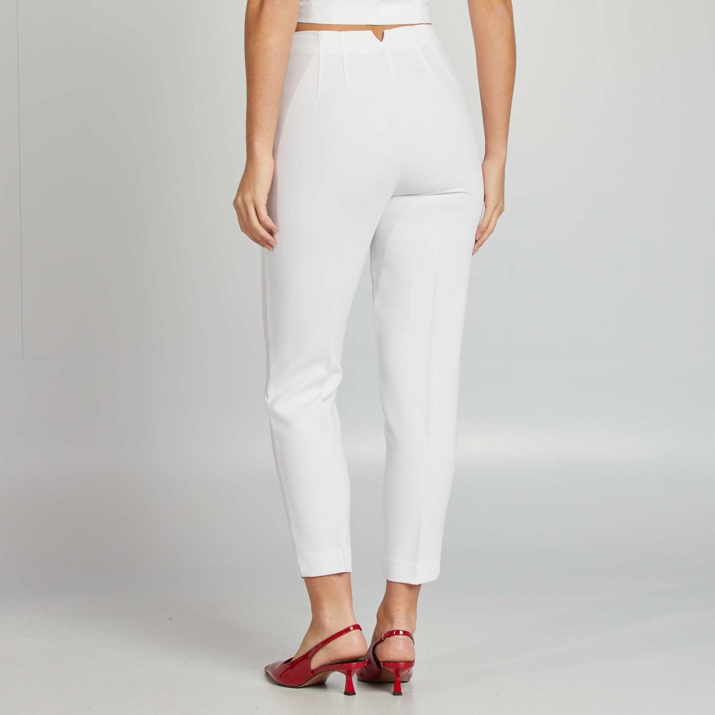 Pantalon droit taille haute BLANC