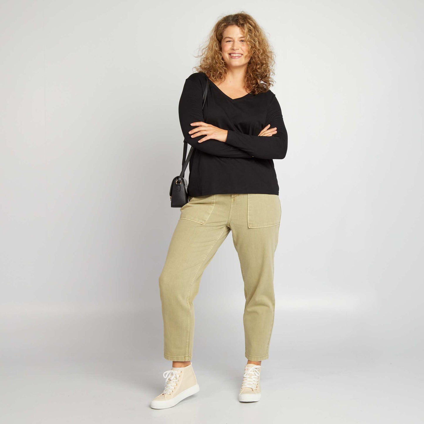 T-shirt uni manches longues noir