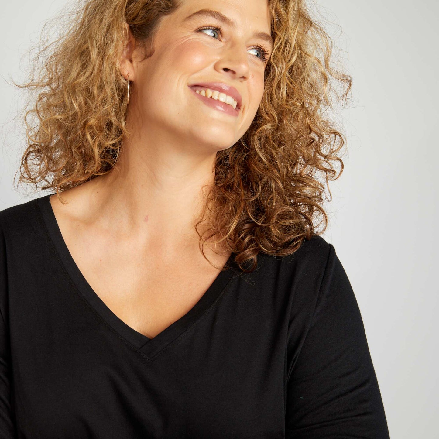 T-shirt uni manches longues noir