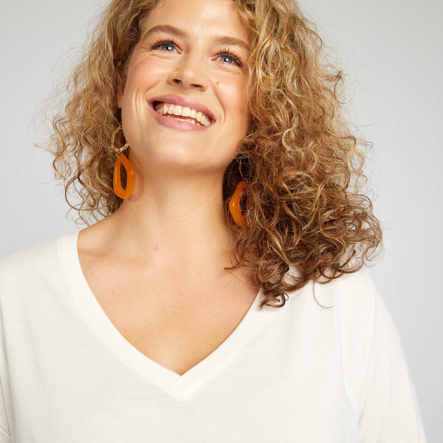 T-shirt uni manches longues blanc