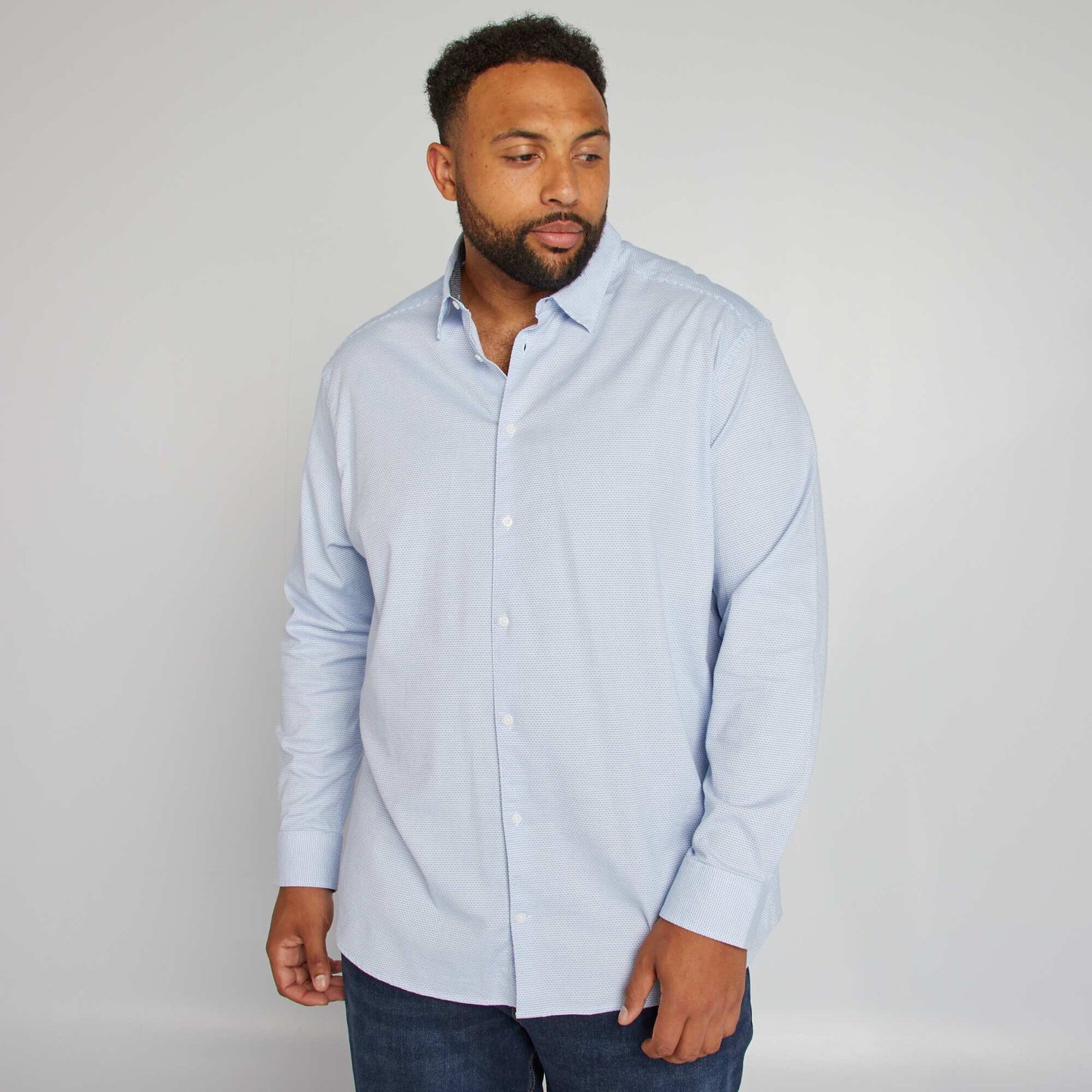 Chemise slim pois Bleu ciel pois
