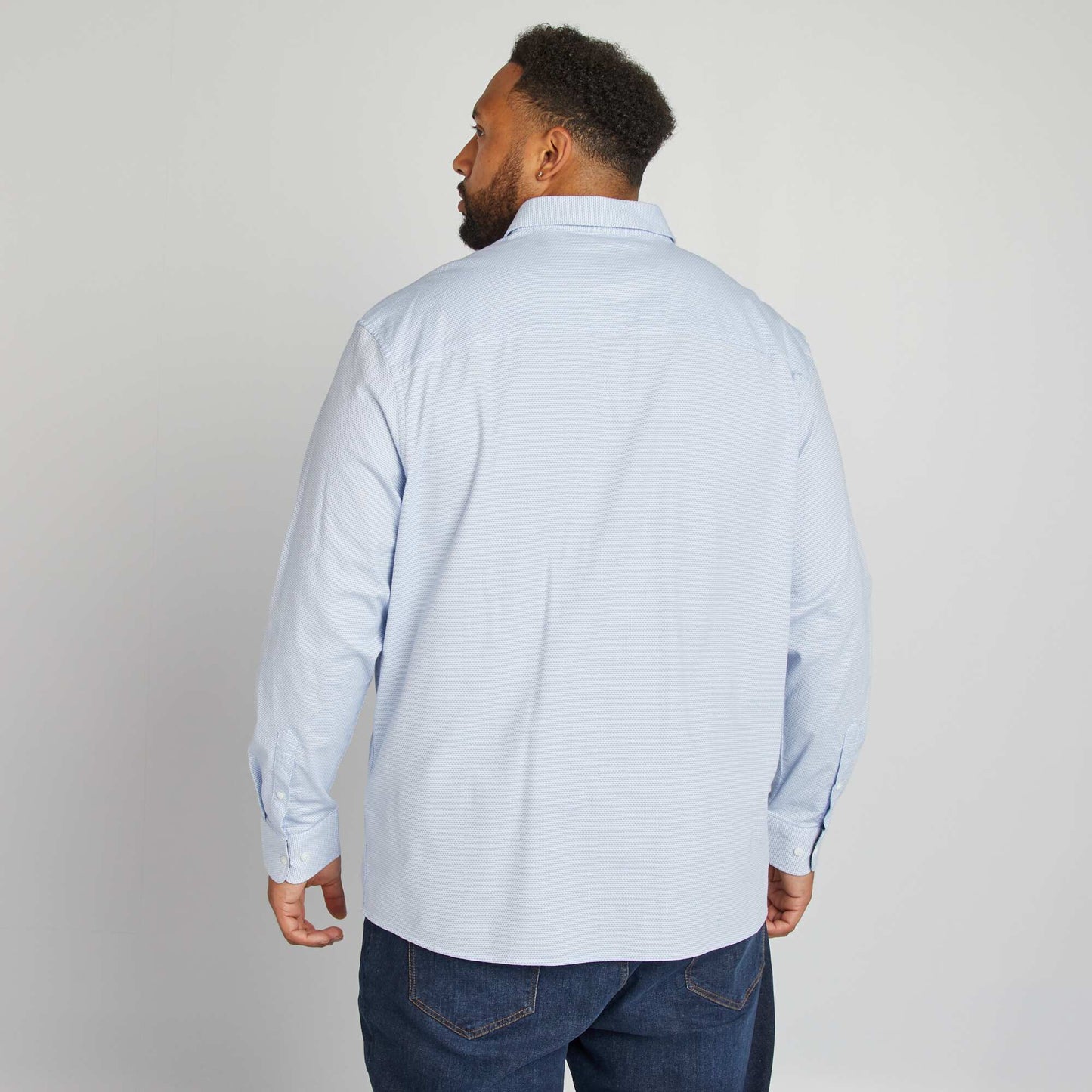 Chemise slim pois Bleu ciel pois