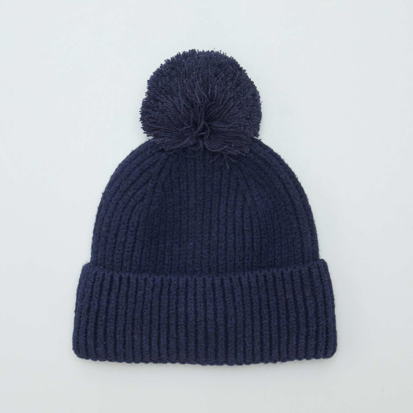 Bonnet c tel avec pompon Bleu marine
