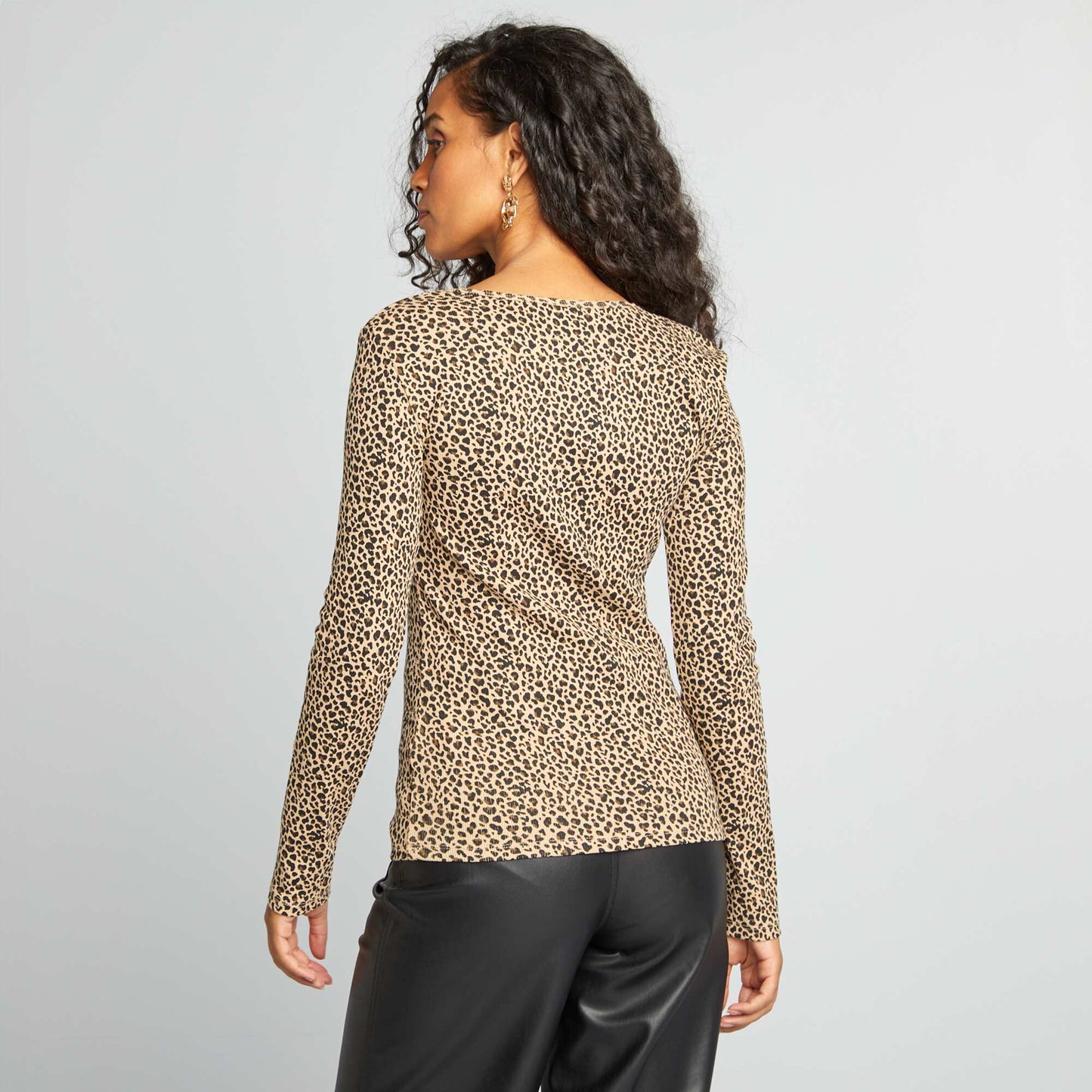 T-shirt c tel col rond L opard