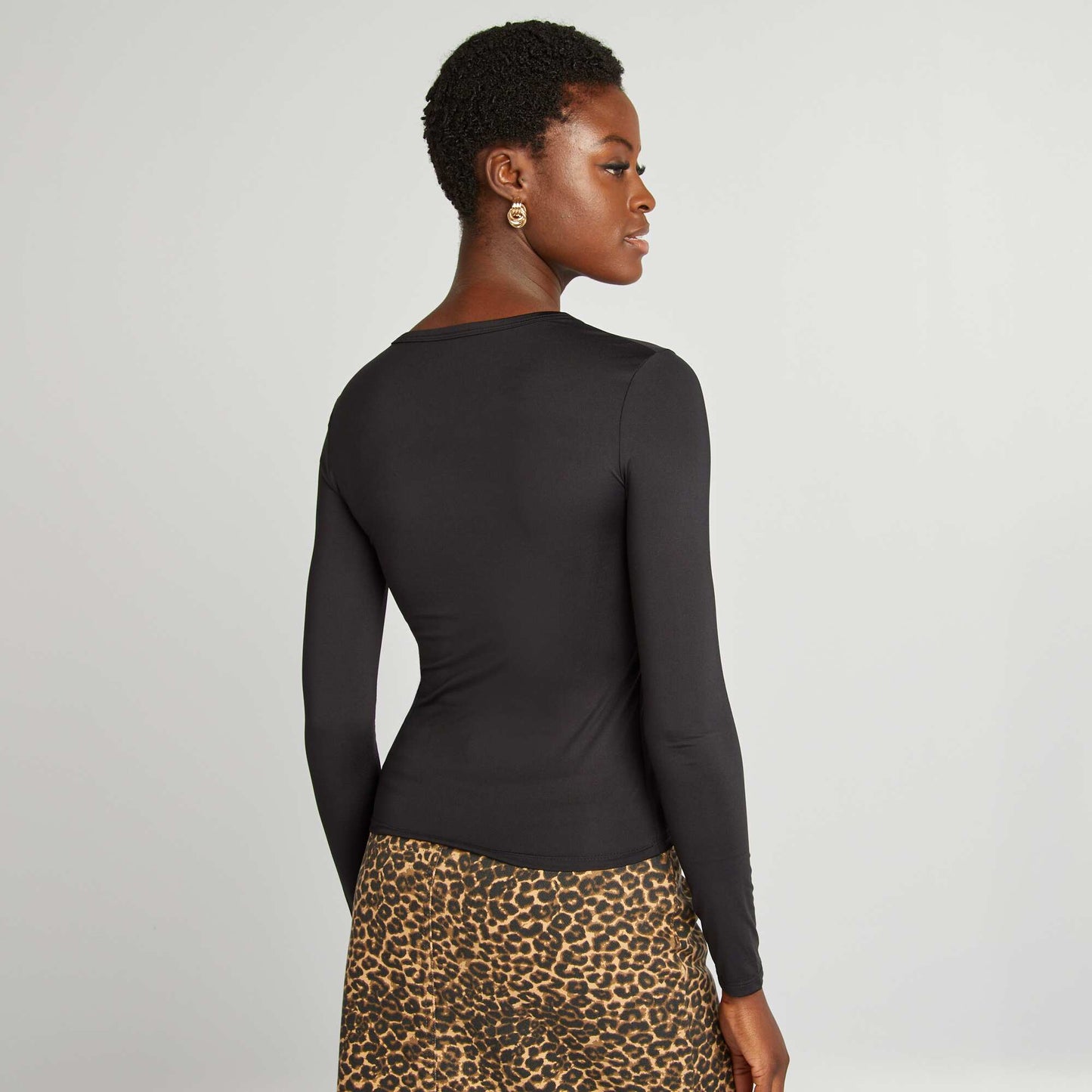 T-shirt stretch manches longues noir