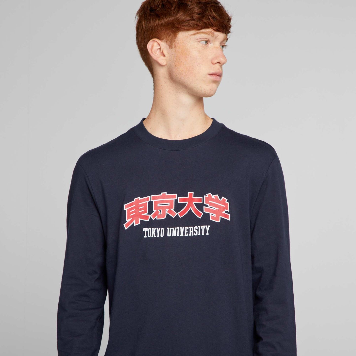 T-shirt en jersey manches longues Bleu marine