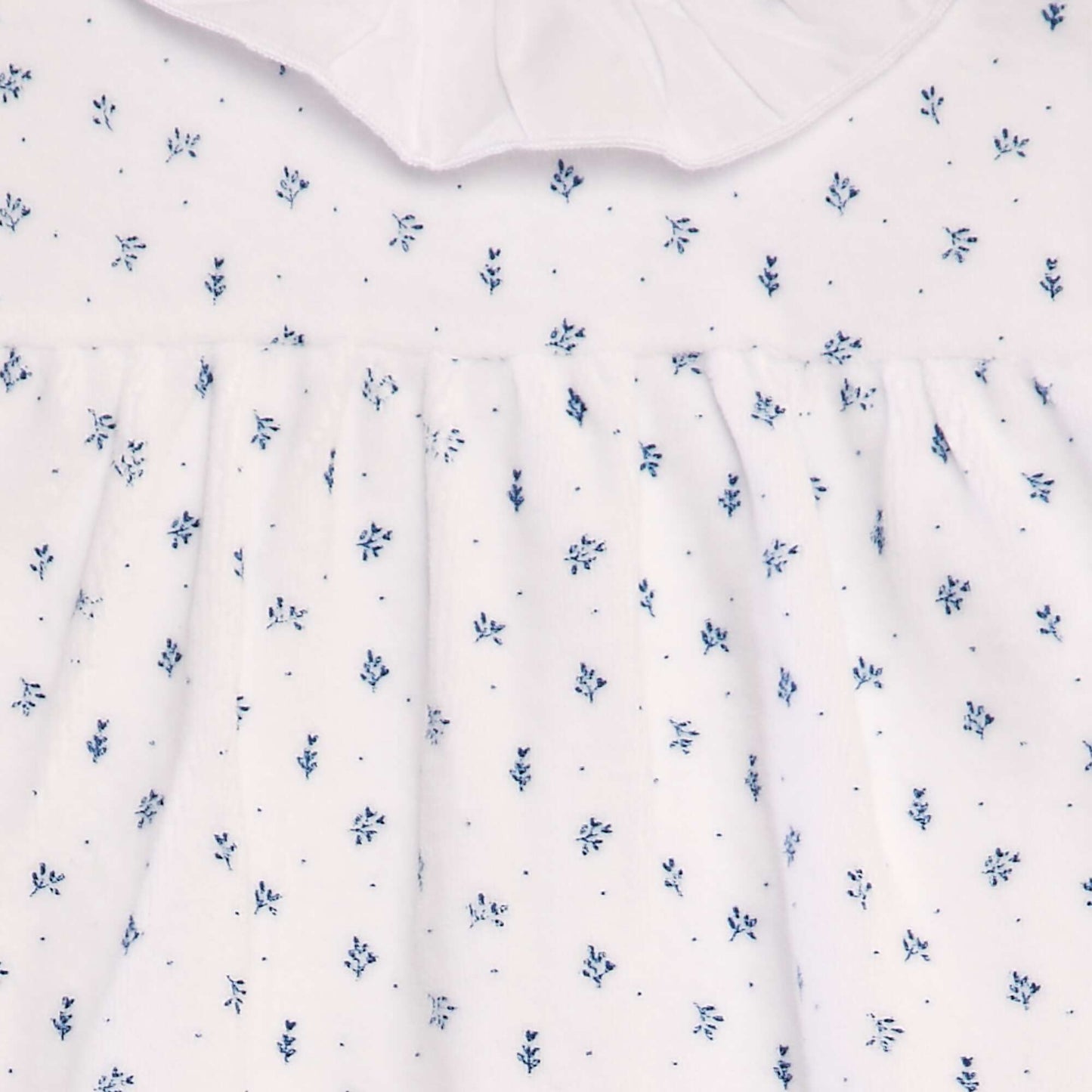Dors-bien en velours imprim fleurs Blanc