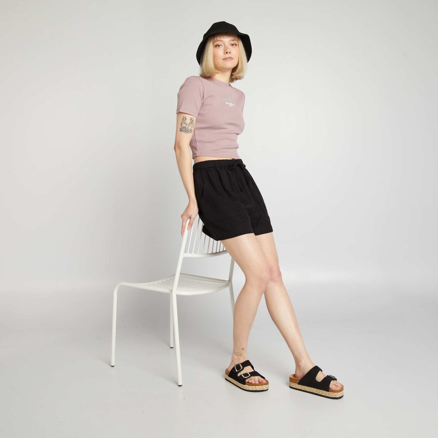 Crop-top c tel uni 'California' Rose
