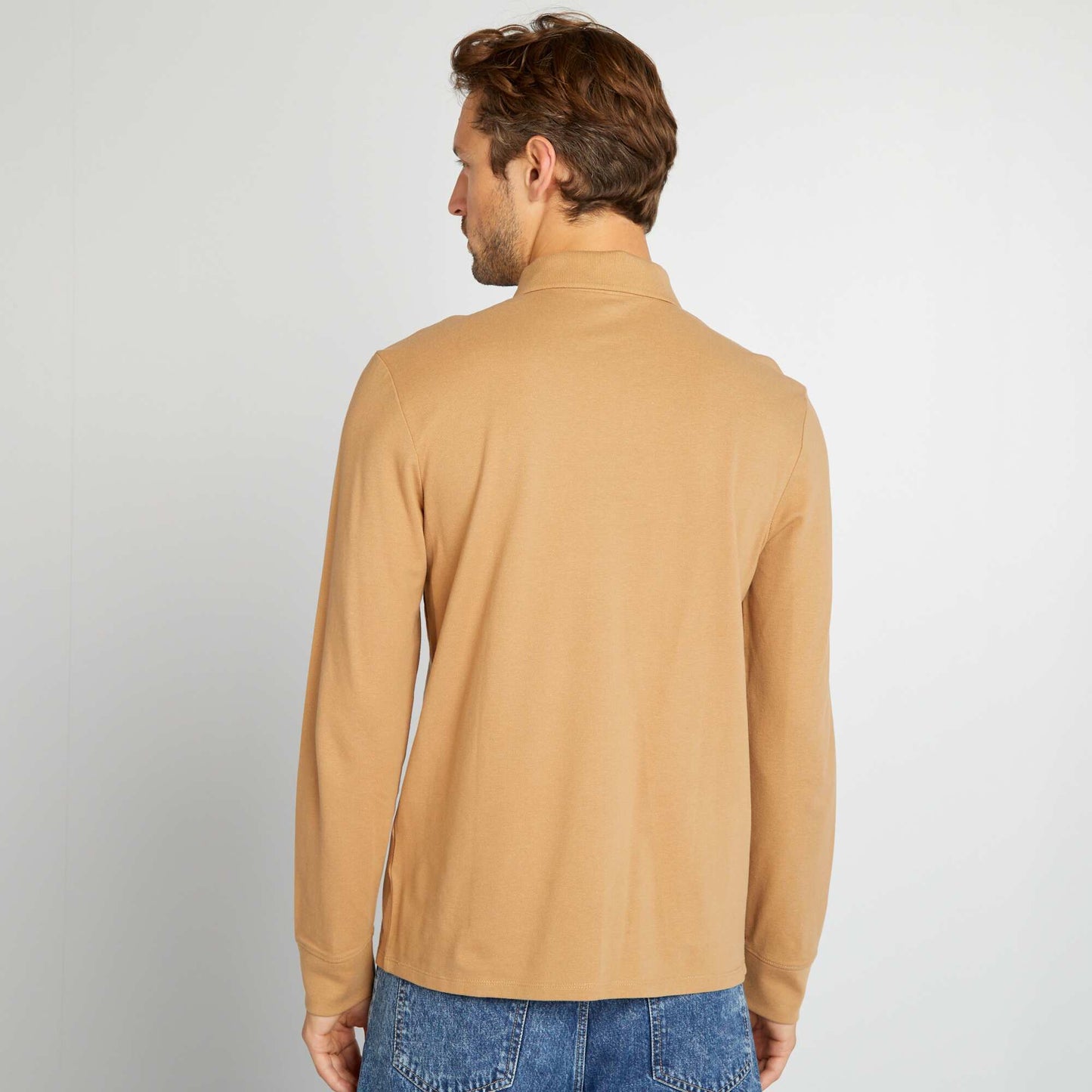 Polo en piqu de coton Beige