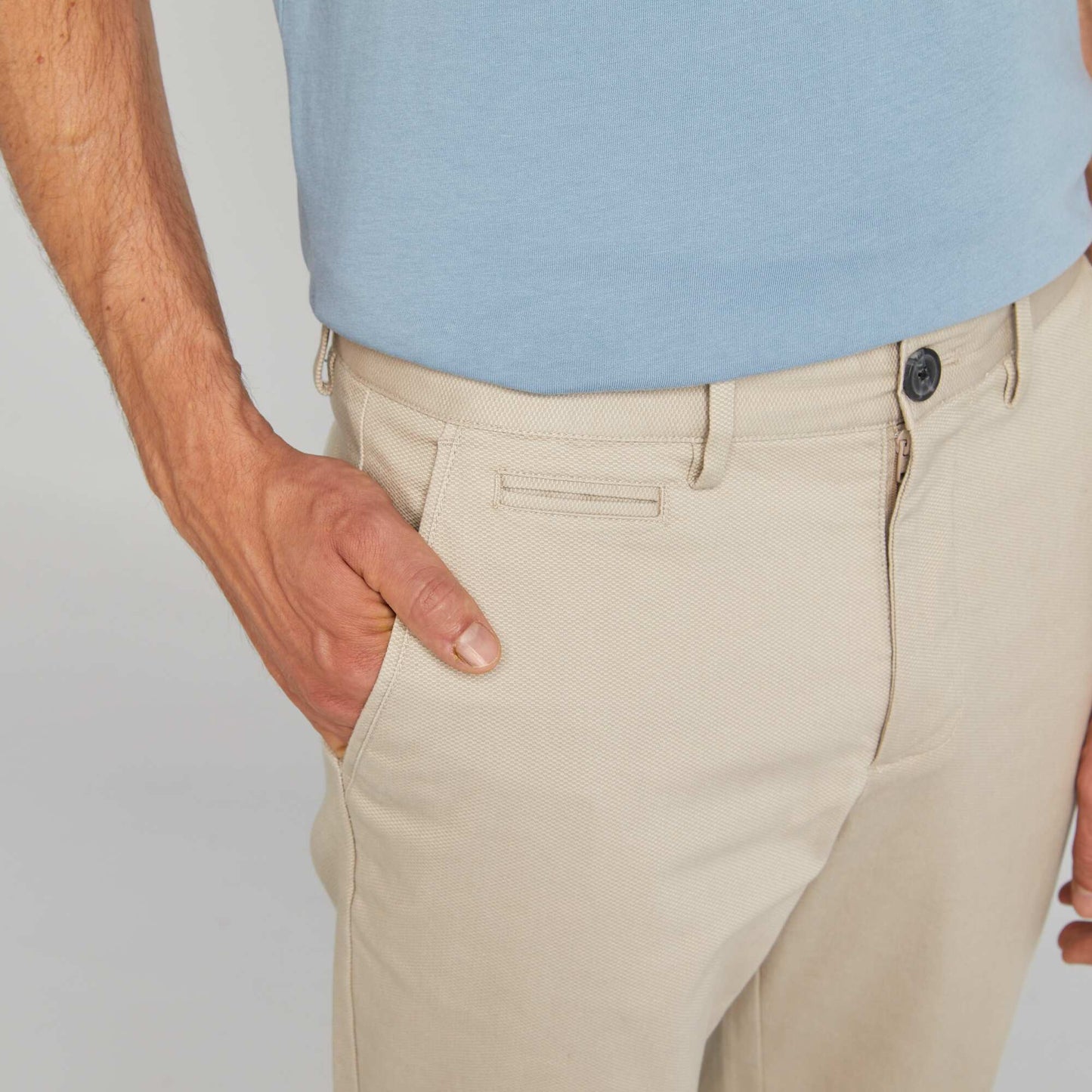 Chino en twill coupe slim beige