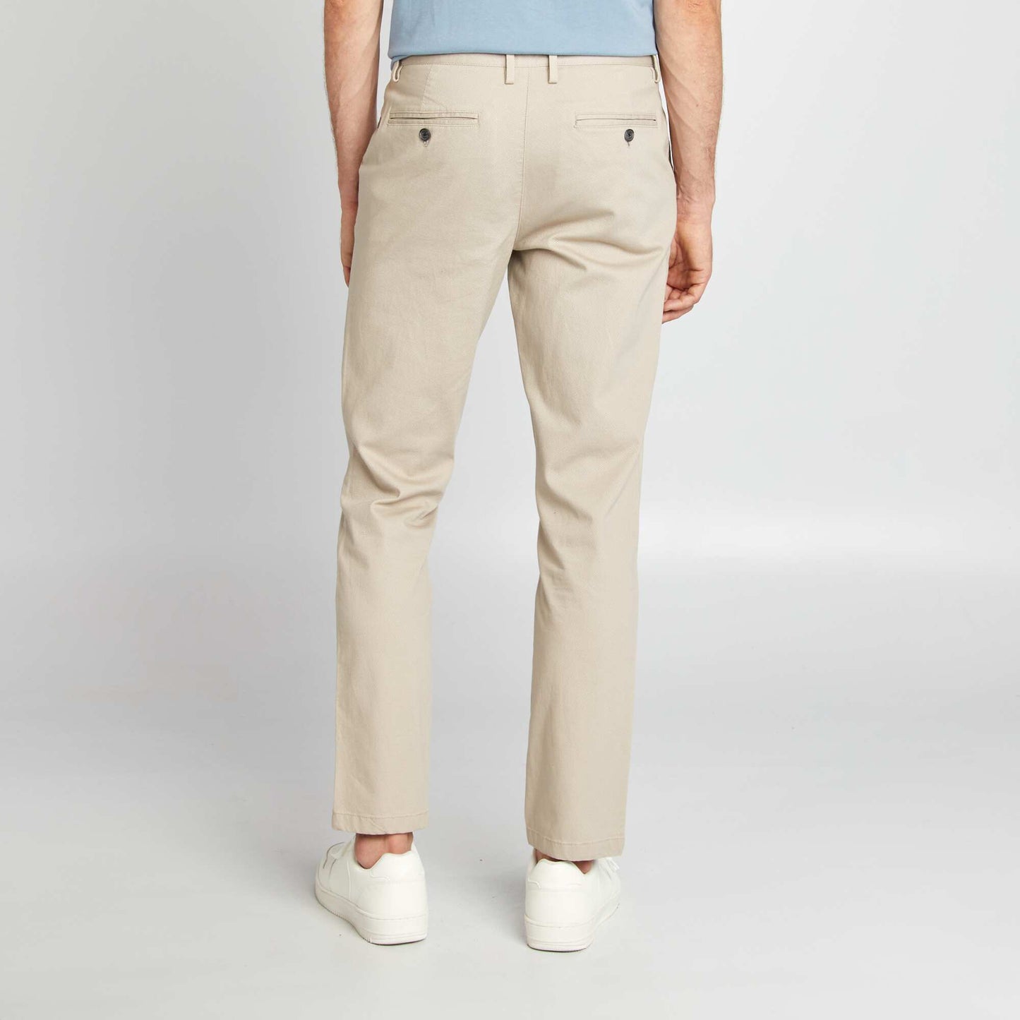 Chino en twill coupe slim beige