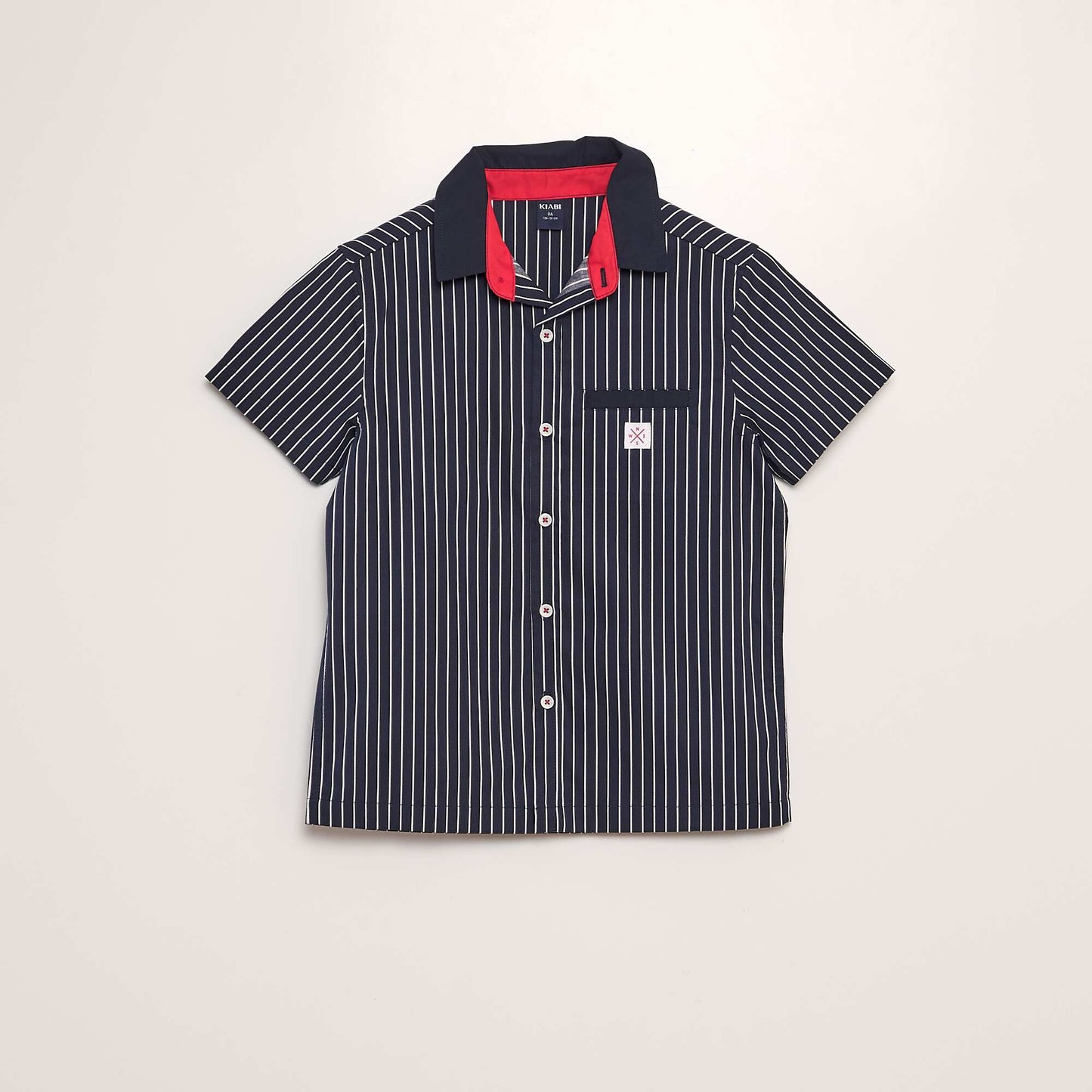 Chemise popeline manches courtes Bleu marine