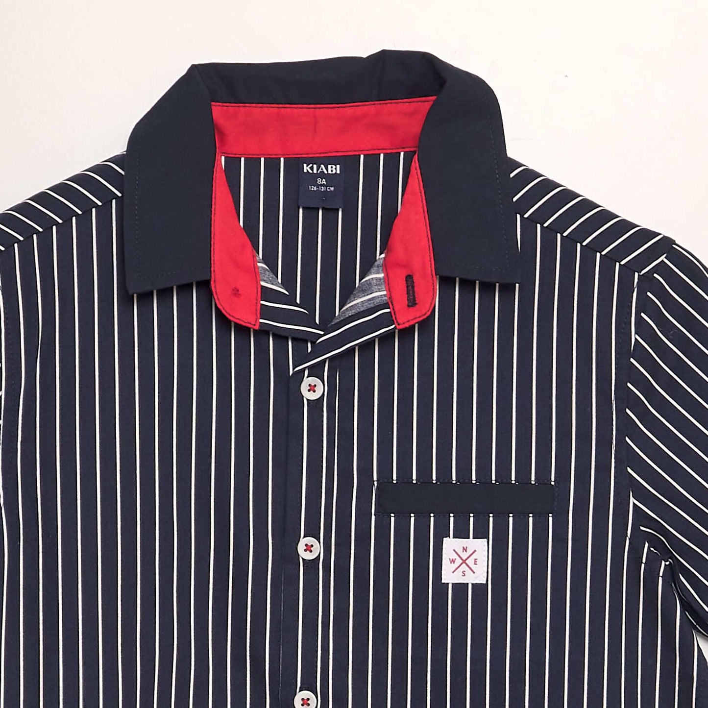 Chemise popeline manches courtes Bleu marine
