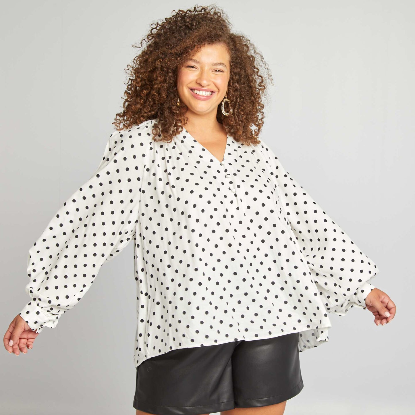 Blouse fluide imprim Blanc