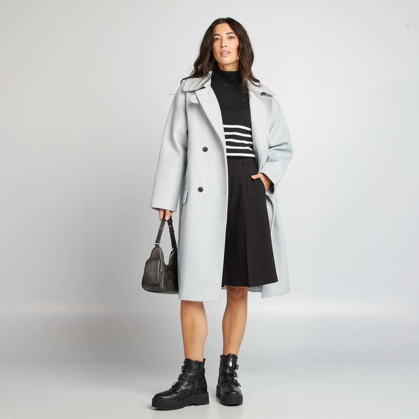 Pull en maille avec boutons fantaisies Noir