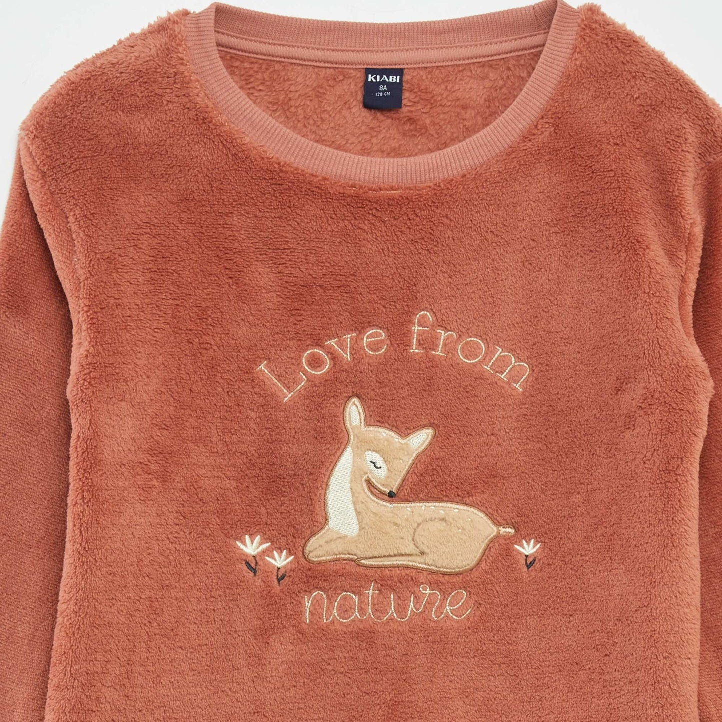Ensemble pyjama polaire 'biche' - 2 pi ces Marron/blanc