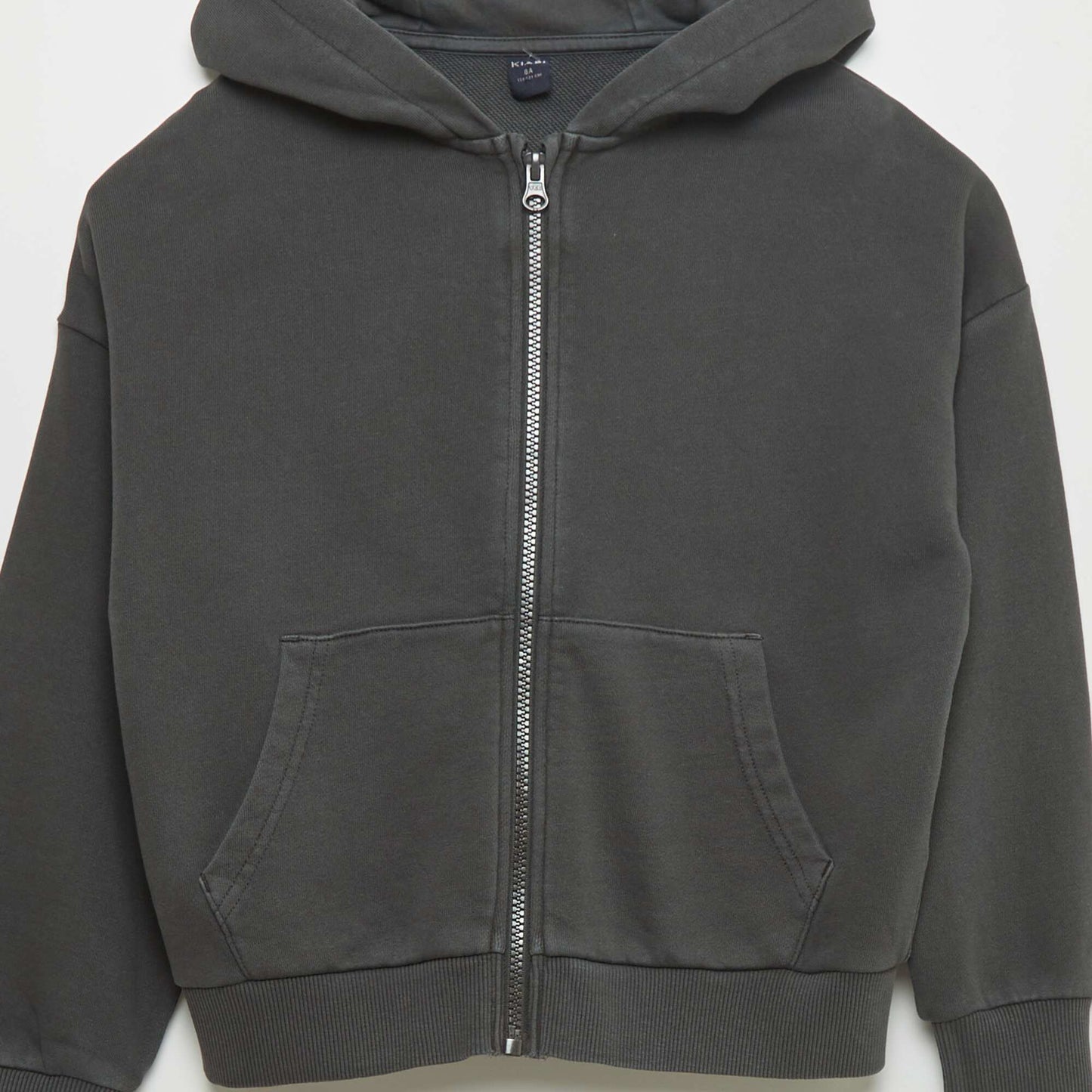 Sweat mixte capuche ouverture zipp e GRIS