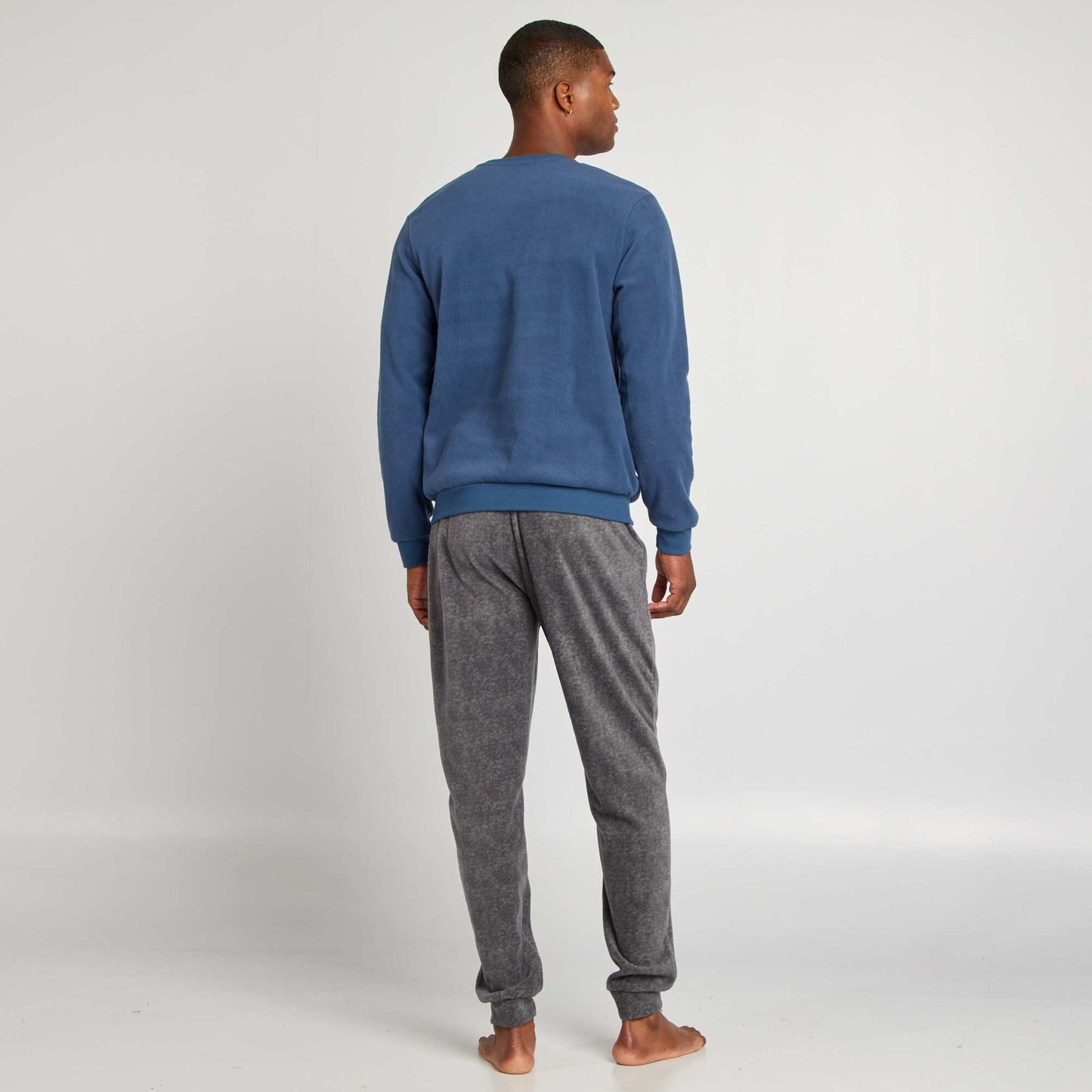 Pyjama t-shirt + pantalon en polaire - 2 pi ces Bleu/gris