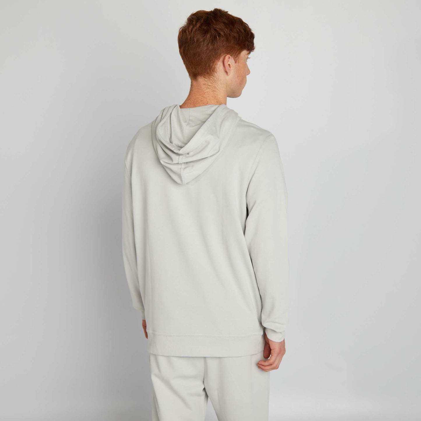 Sweat capuche en molleton l ger gris clair