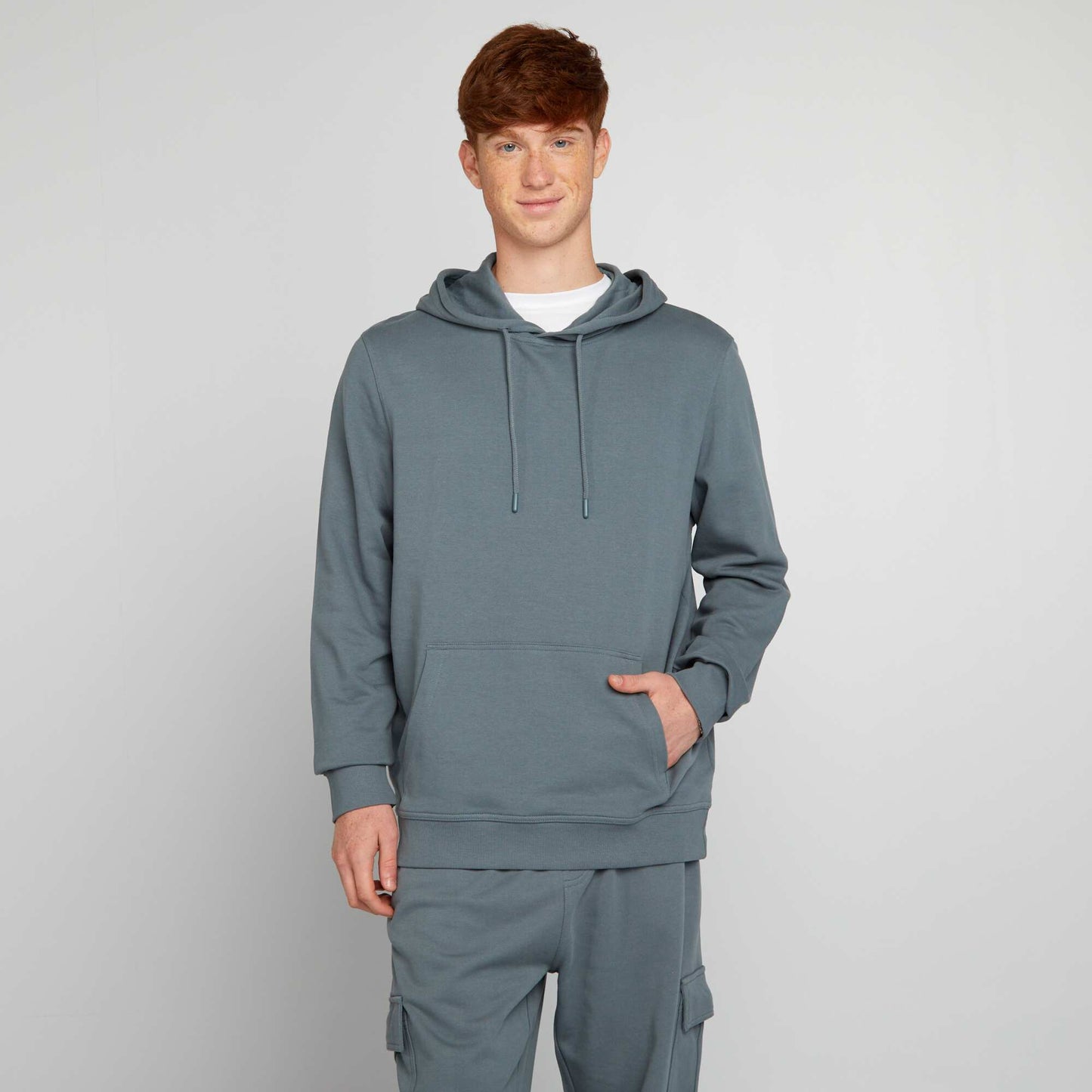Sweat capuche en molleton l ger Bleu