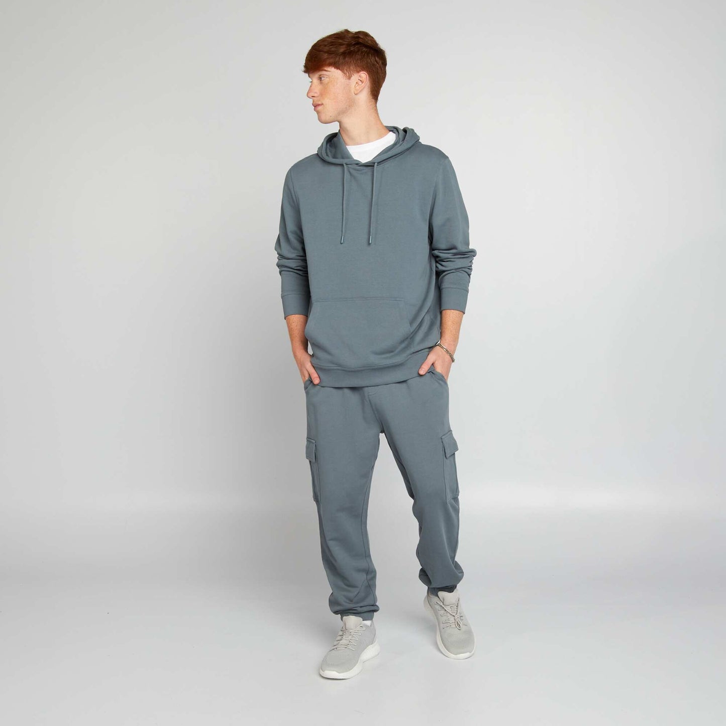 Sweat capuche en molleton l ger Bleu