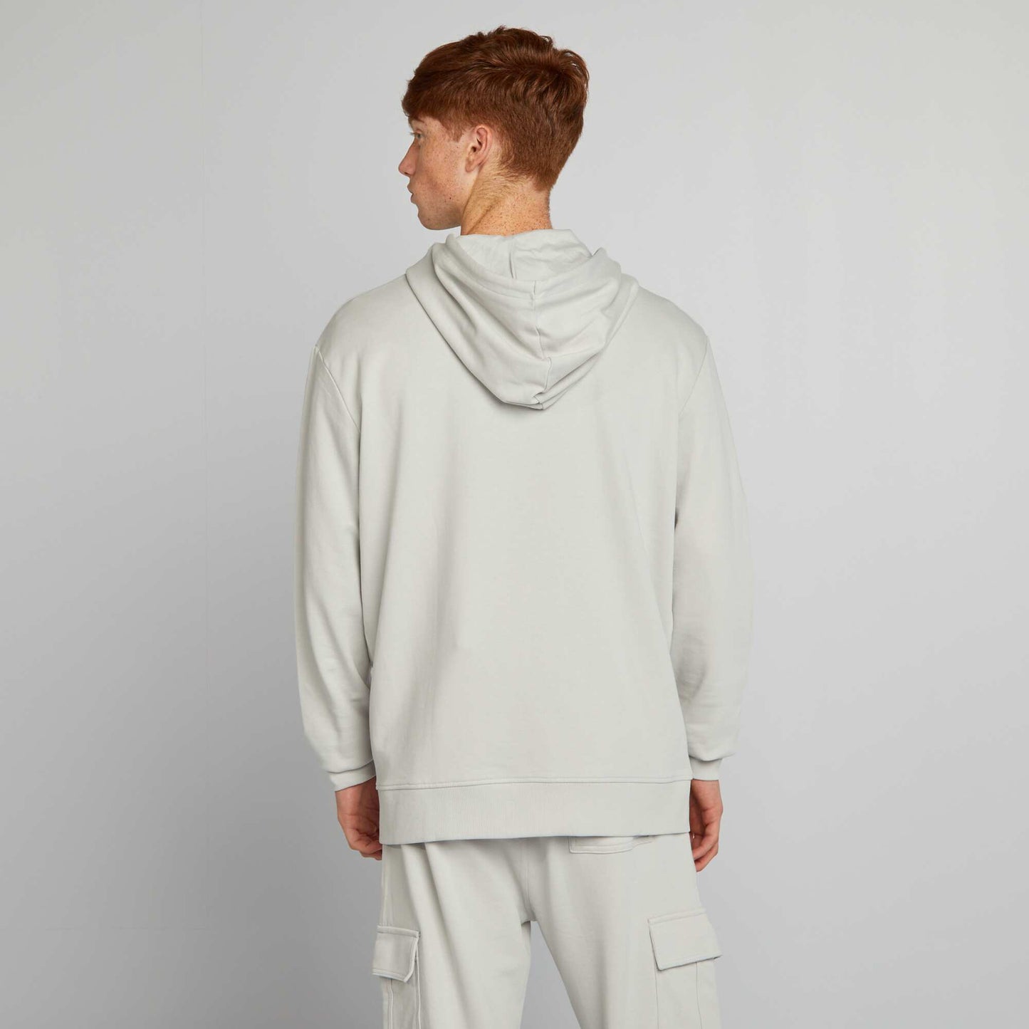 Sweat zipp capuche en molleton l ger Gris