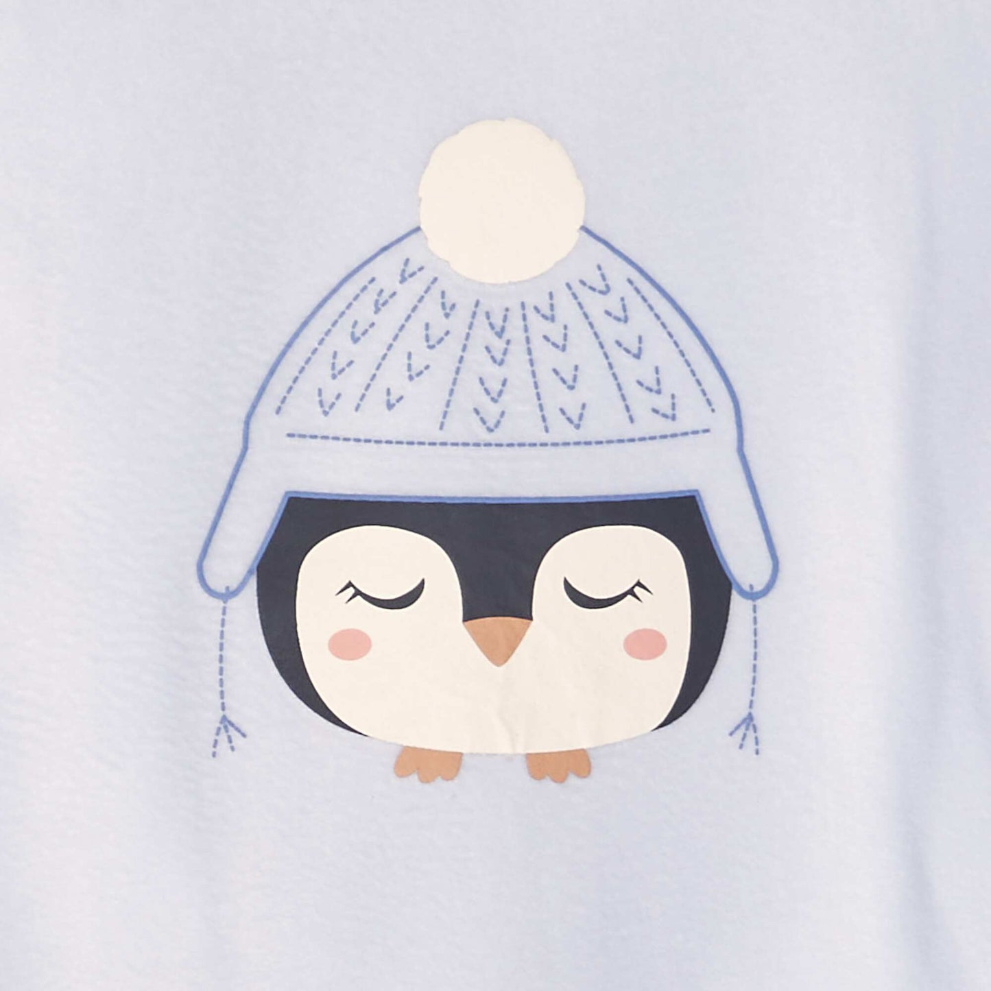 Ensemble pyjama en polaire imprim t-shirt + pantalon - 2 pi ces gris glacier pingouin
