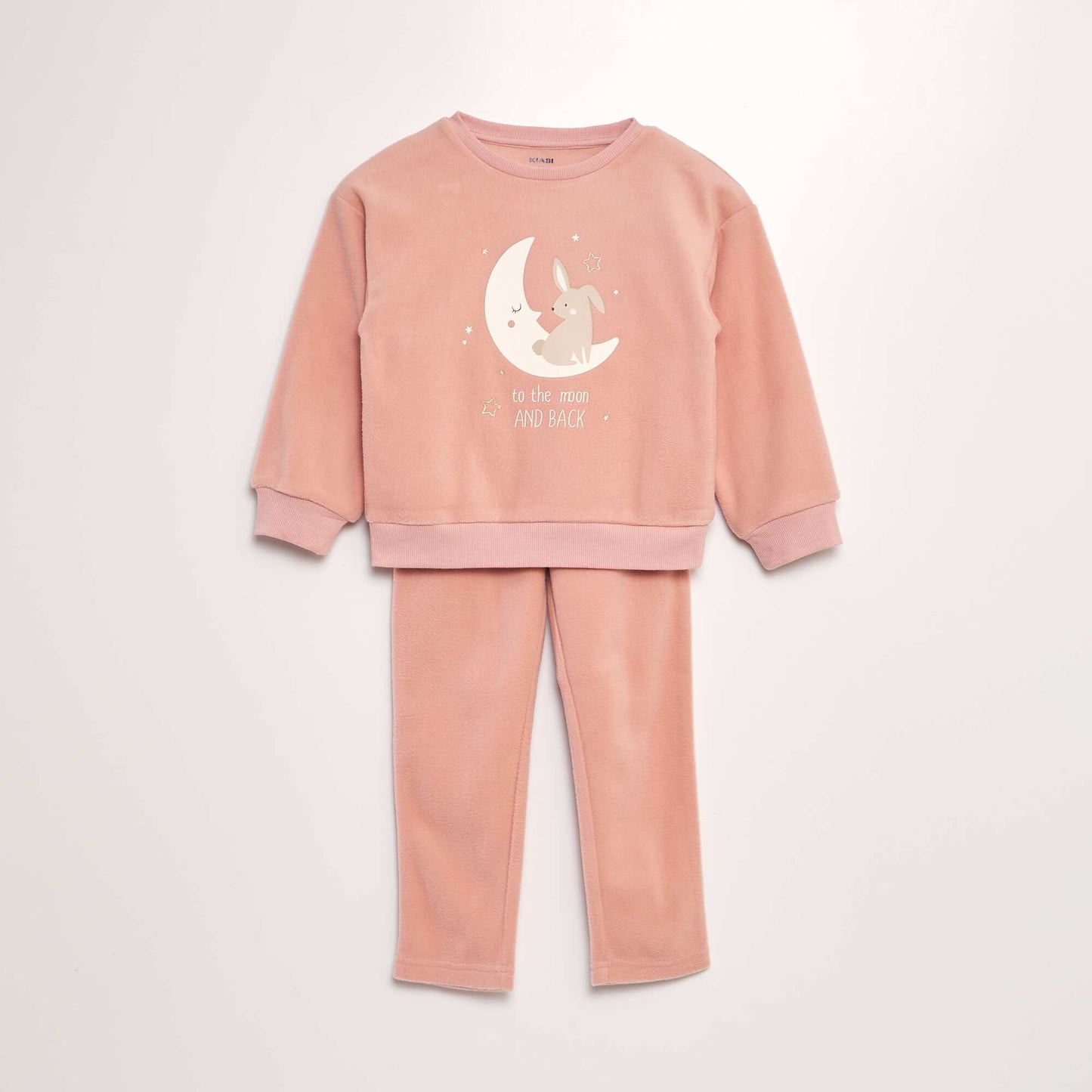 Ensemble pyjama en polaire imprim t-shirt + pantalon - 2 pi ces Rose