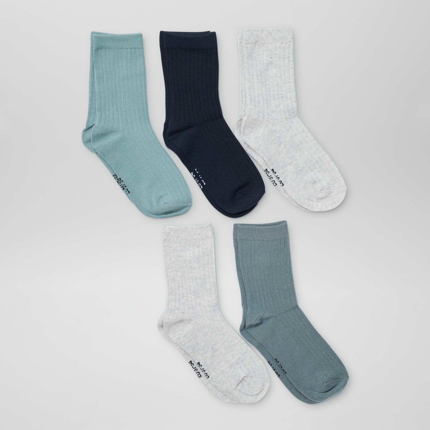 Lot de 5 chaussettes unies Bleu