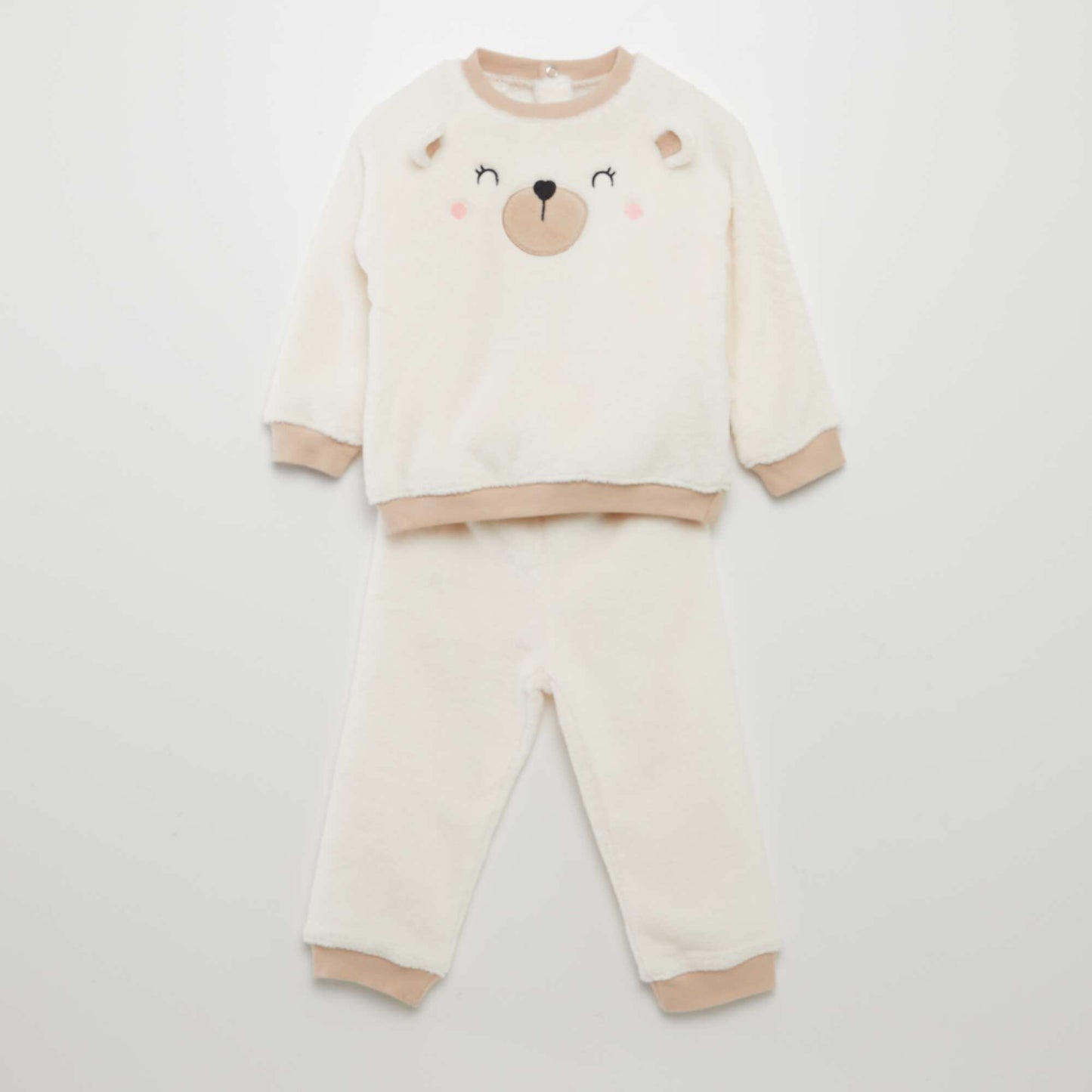 Ensemble pyjama en polaire - 2 pi ces Blanc