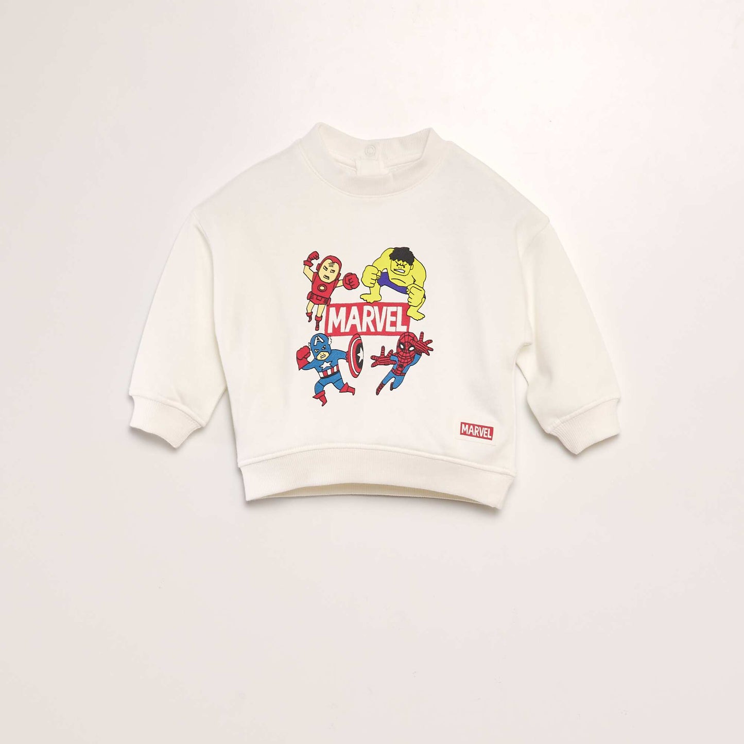 Sweat 'Marvel' en molleton col rond Blanc