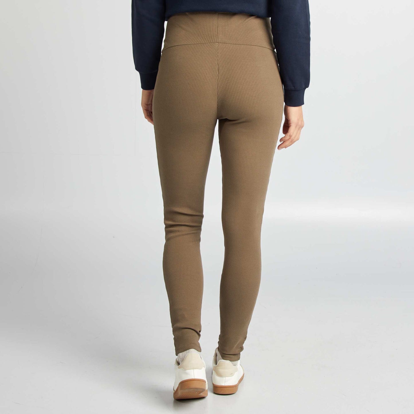 Legging côtelé de maternité kaki