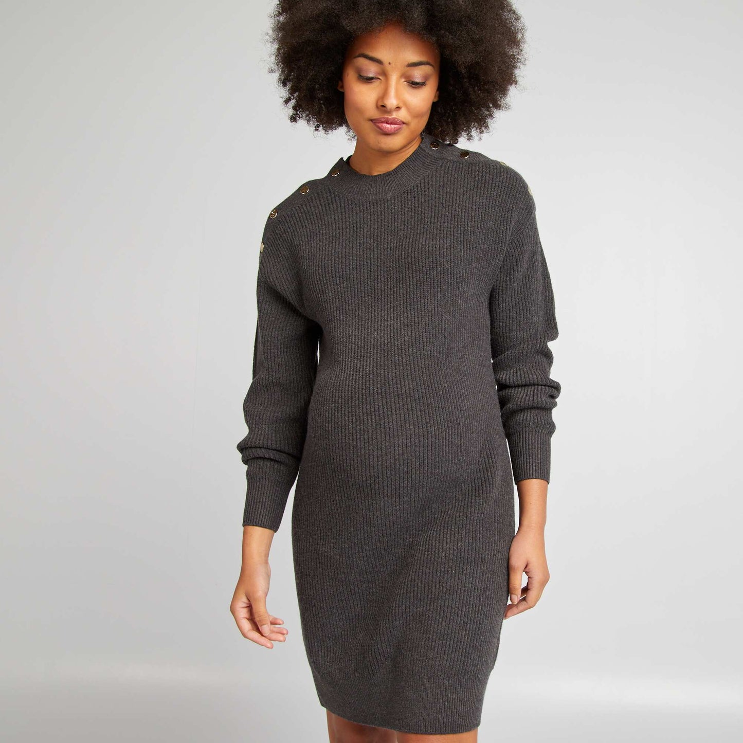 Robe pull grossesse GRIS