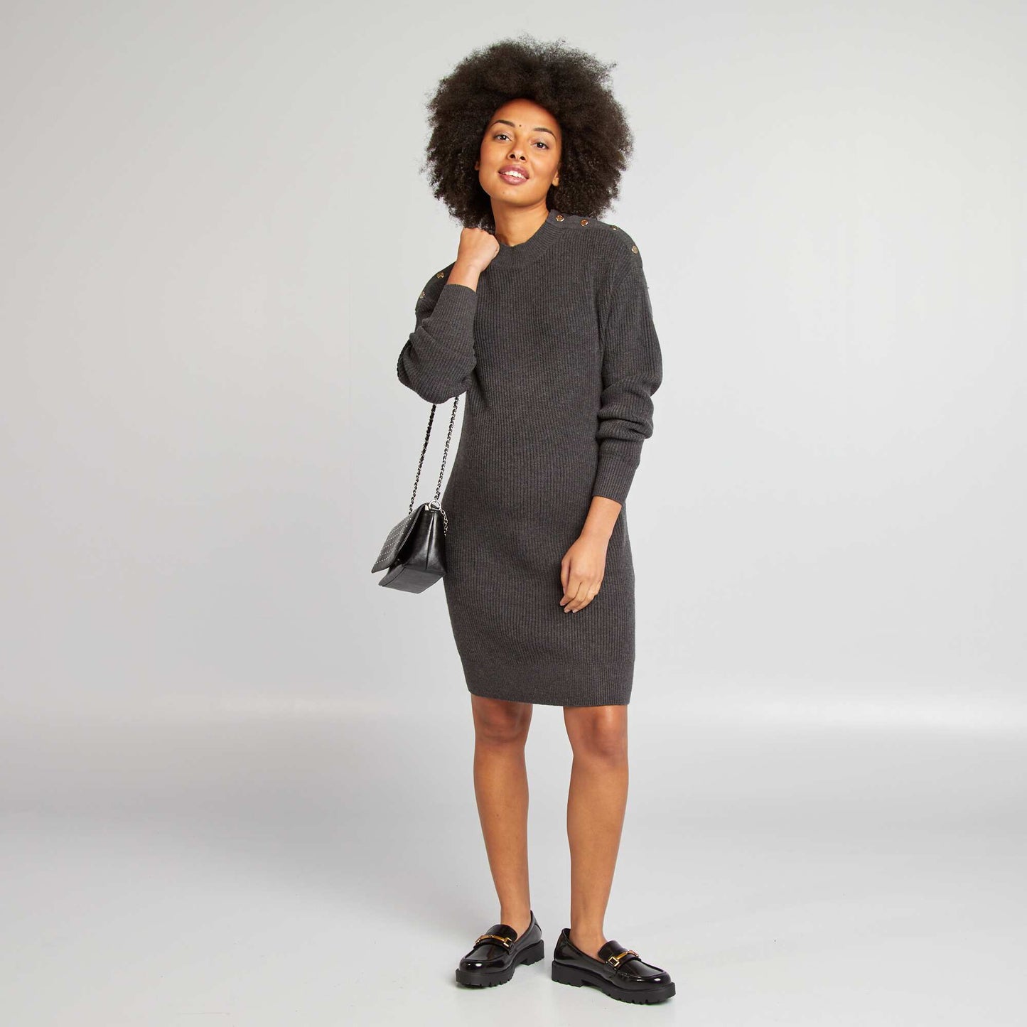 Robe pull grossesse GRIS