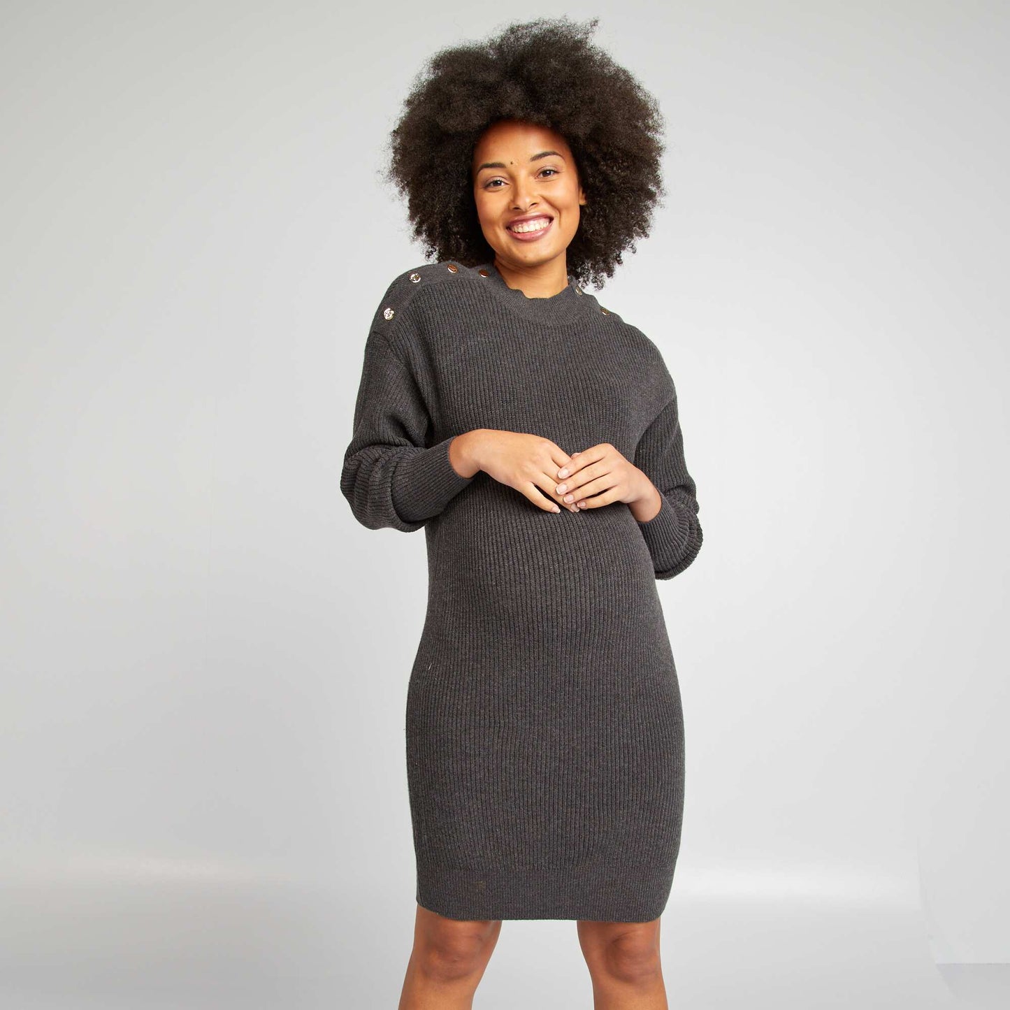 Robe pull grossesse GRIS