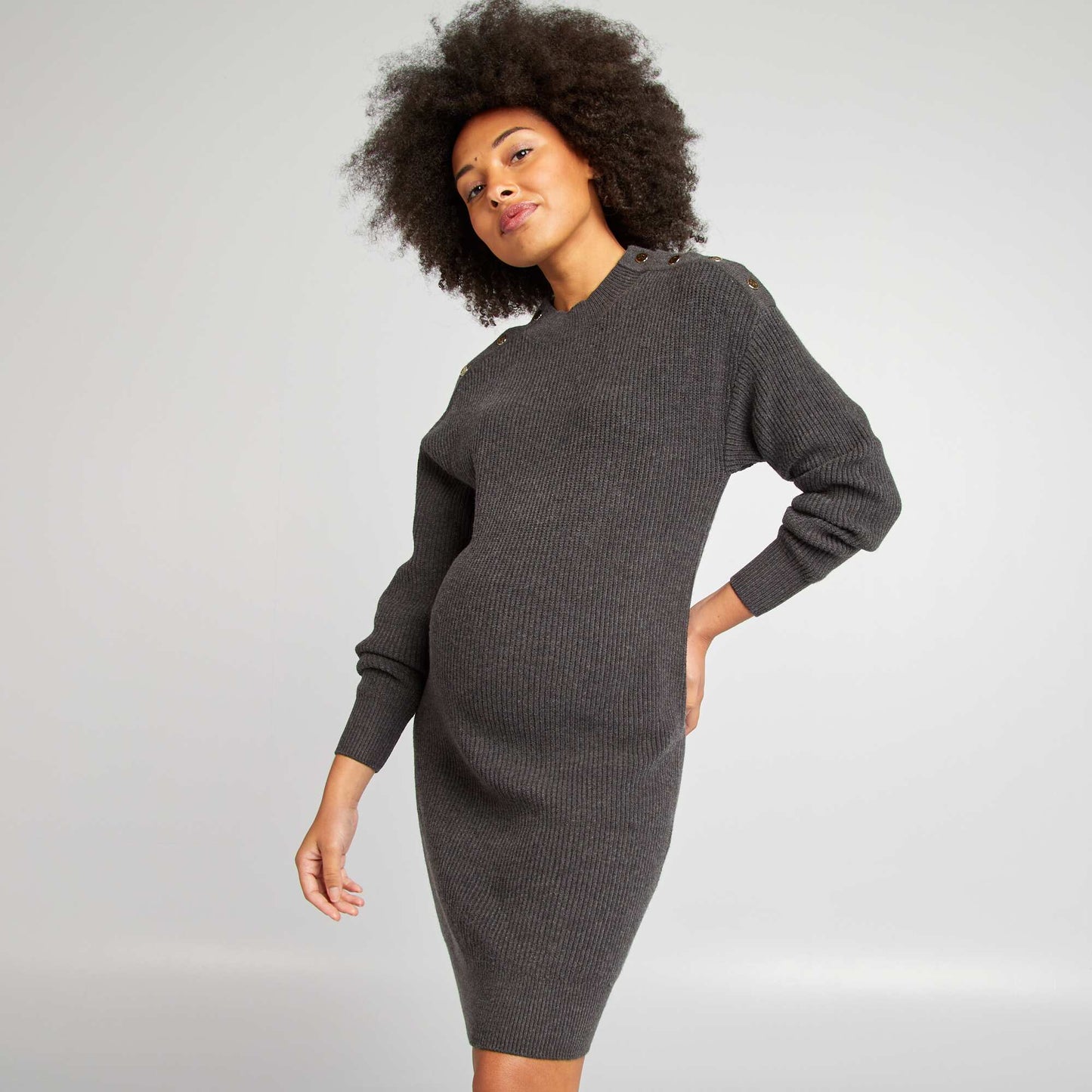 Robe pull grossesse GRIS